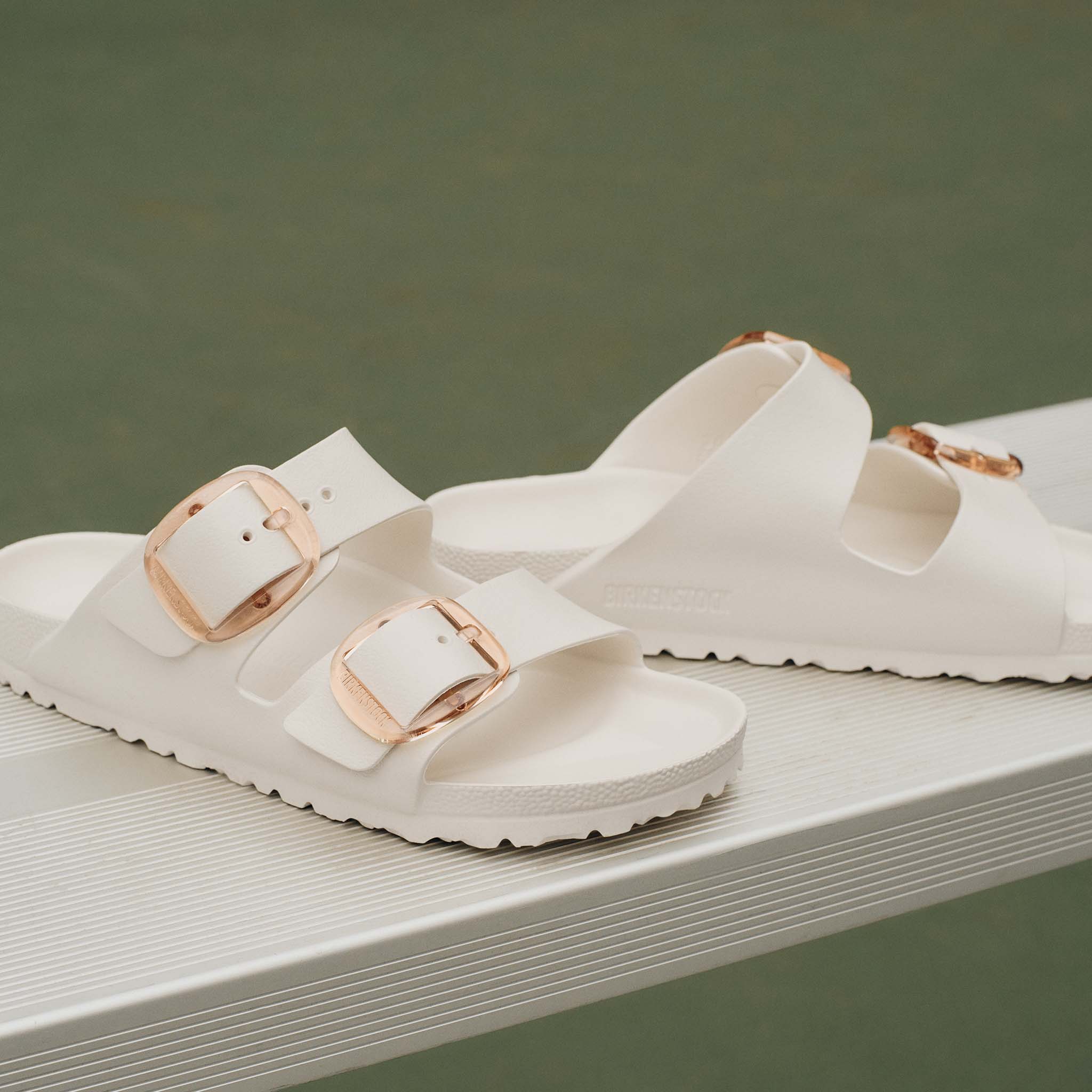 Arizona Big Buckle Eva Sandals in Eggshell - Image 4