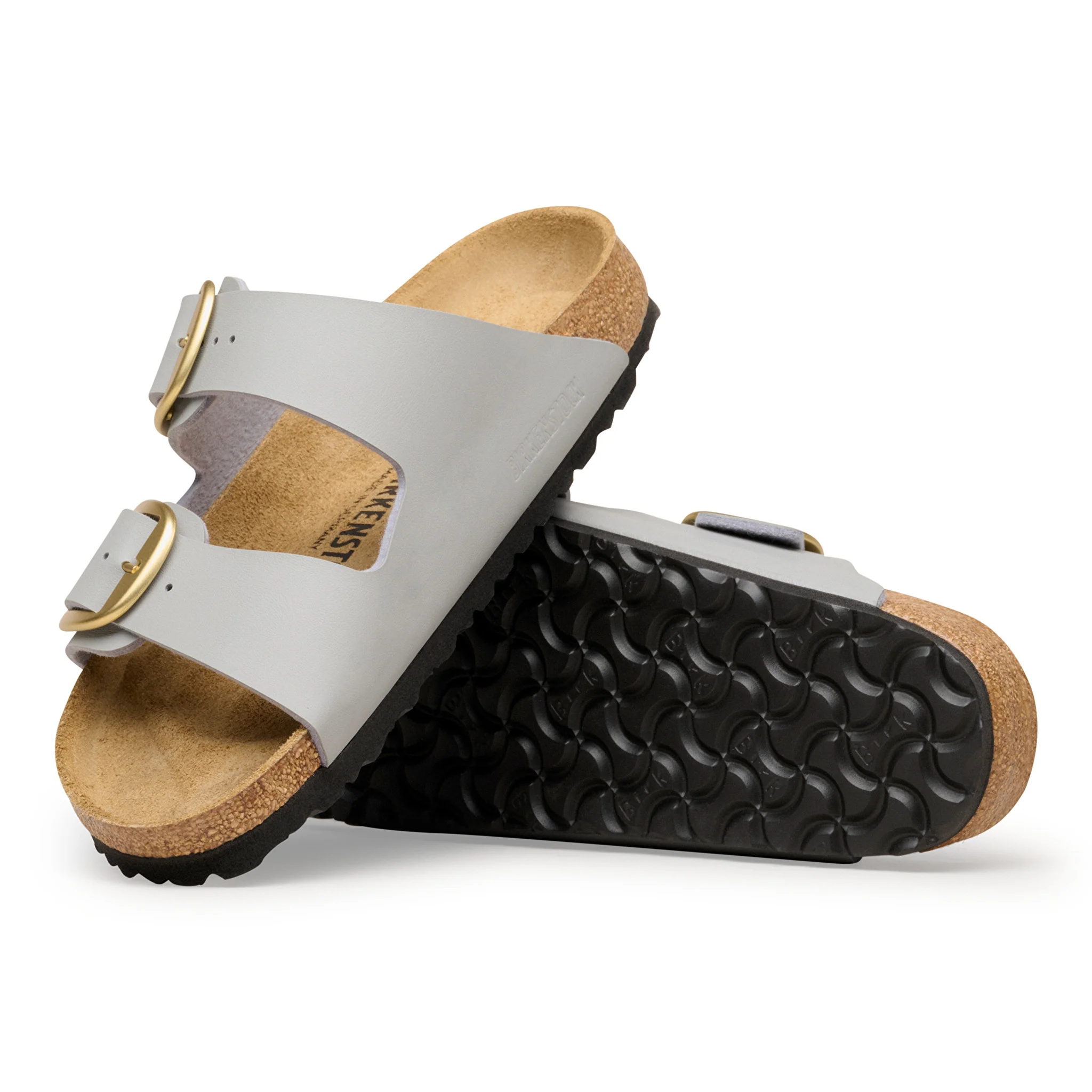 Women's Arizona Birko-Flor Big Buckle Sandals in Stone Coin - Image 3