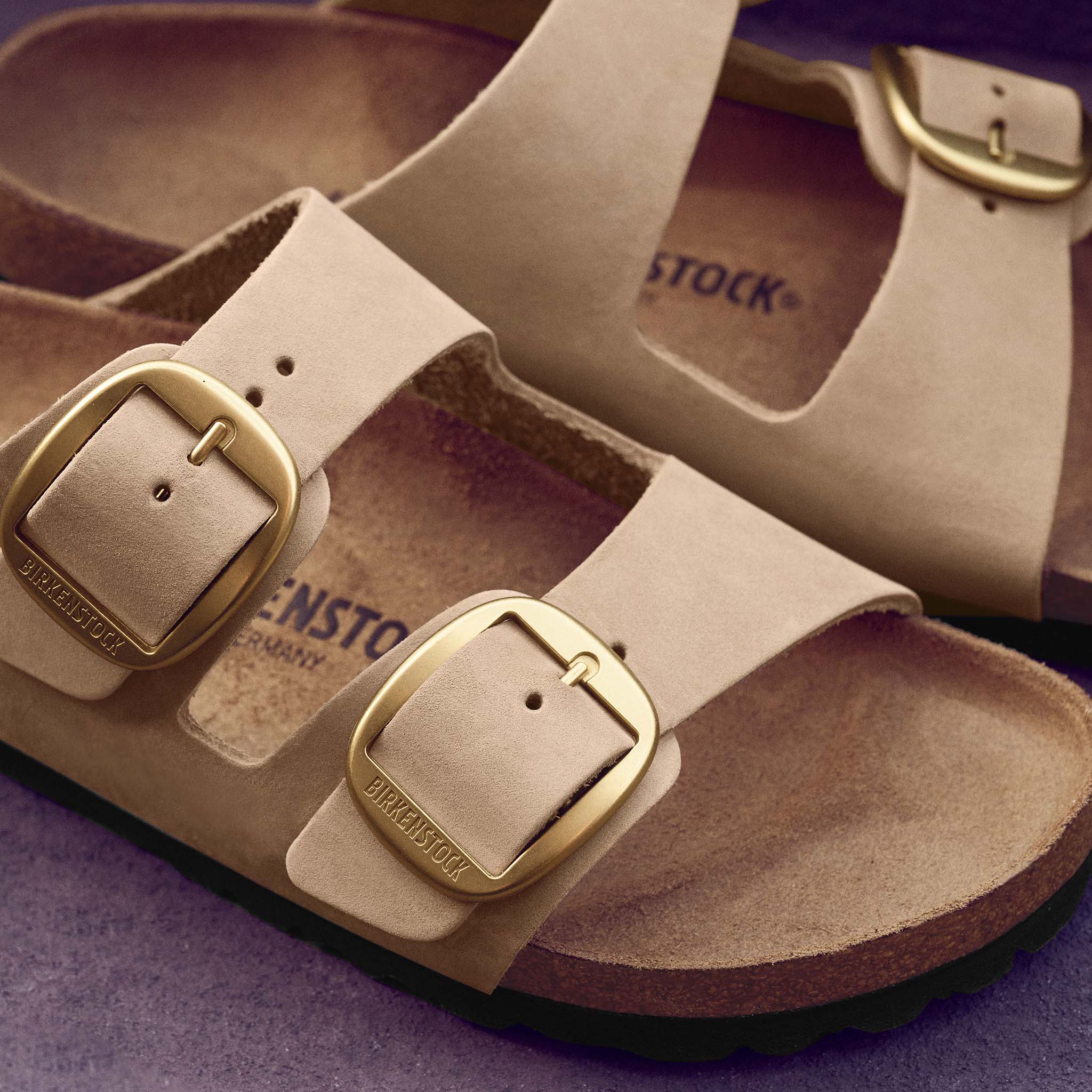 Women's Arizona Leather Big Buckle Sandals in Sandcastle - Image 3
