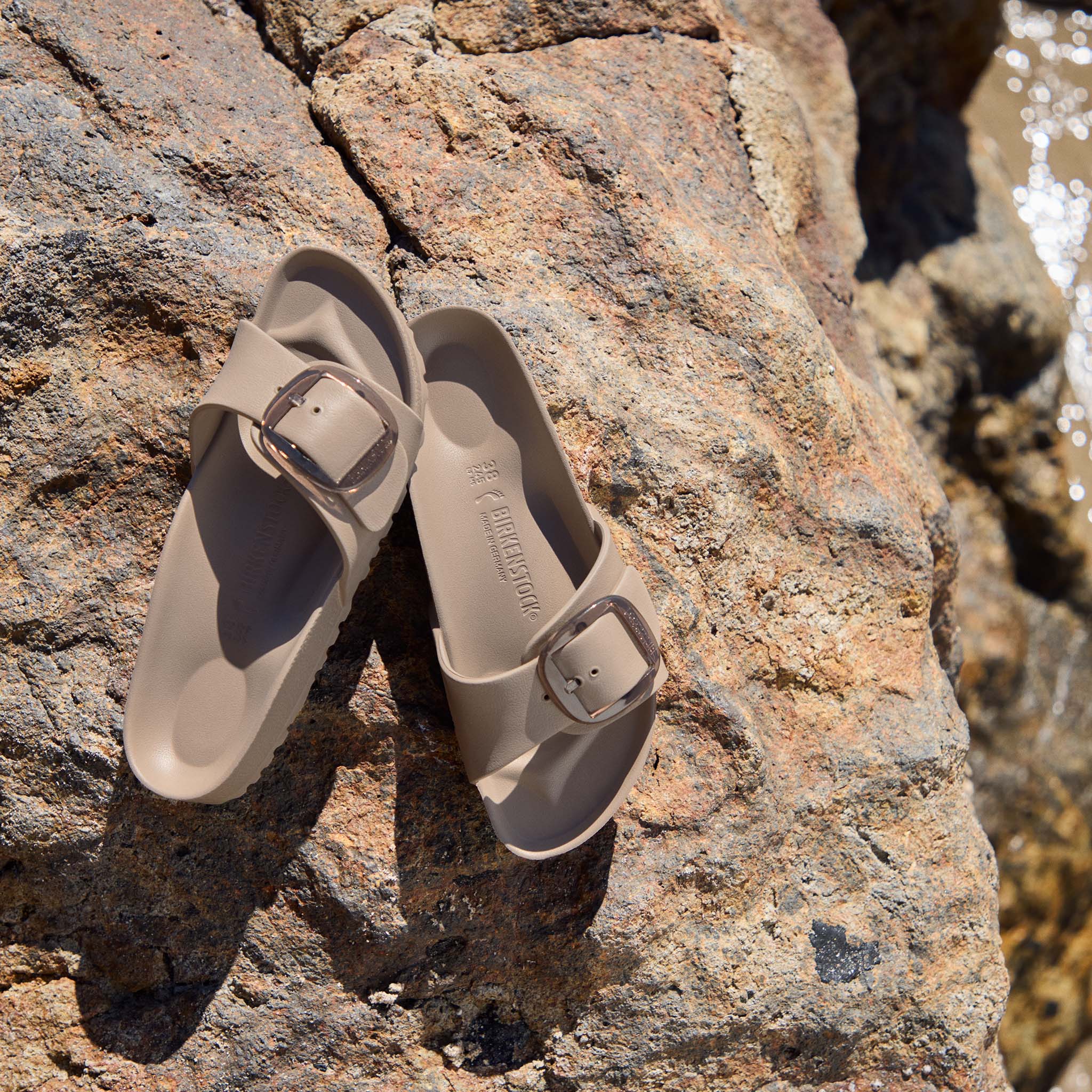 Women's Madrid Big Buckle EVA Sandals in Gray Taupe - Image 6