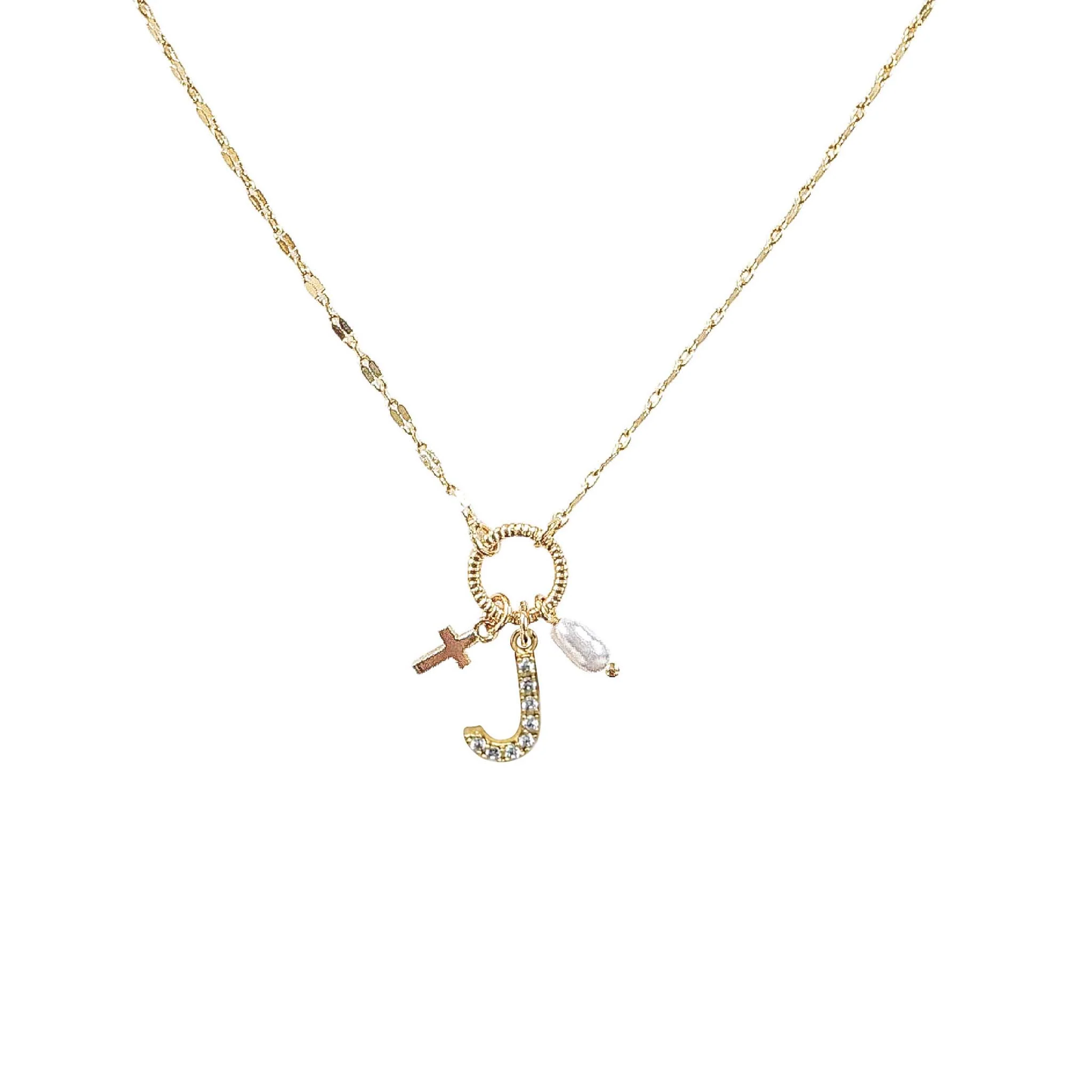 Gold Initial Charm Necklace - Image 6