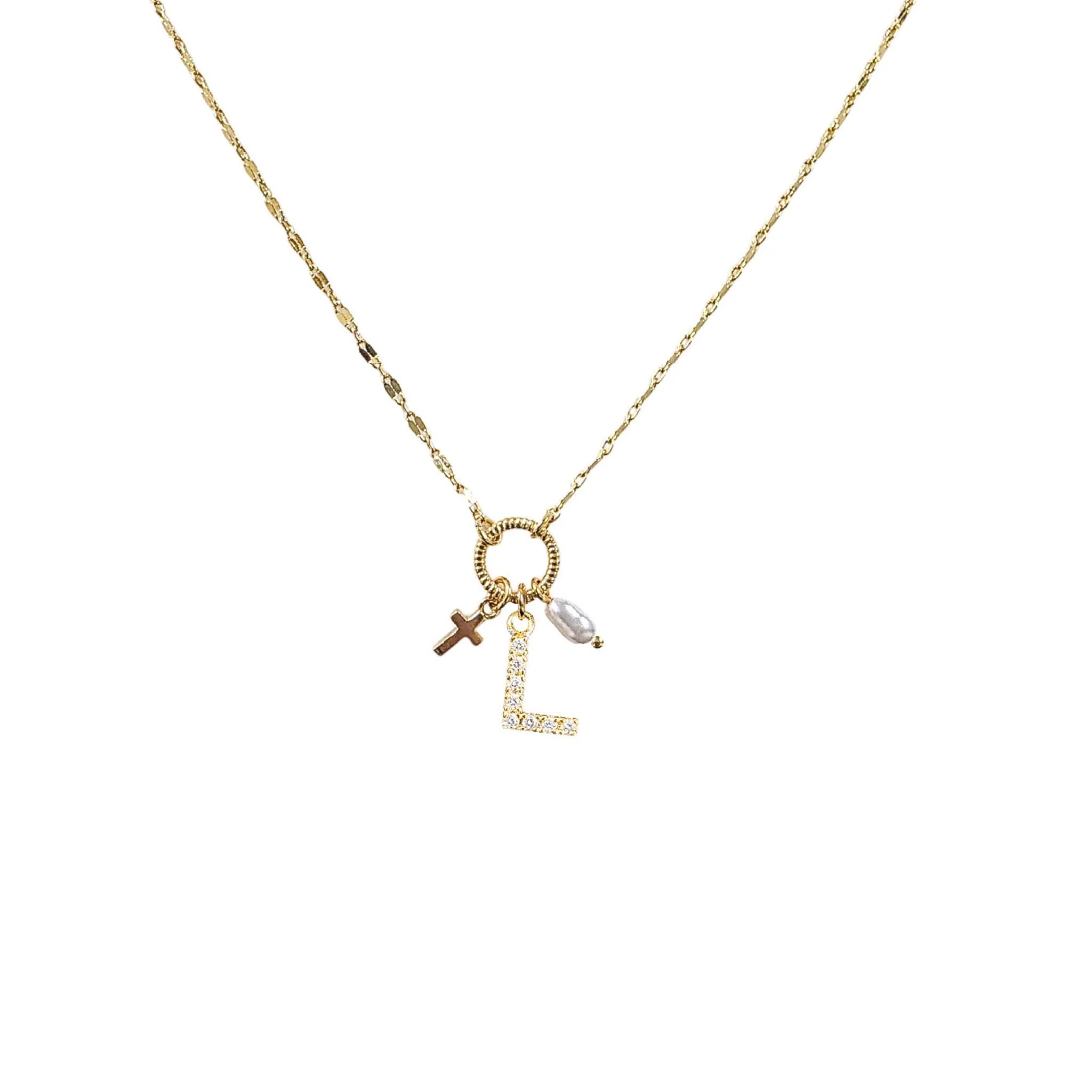Gold Initial Charm Necklace - Image 8