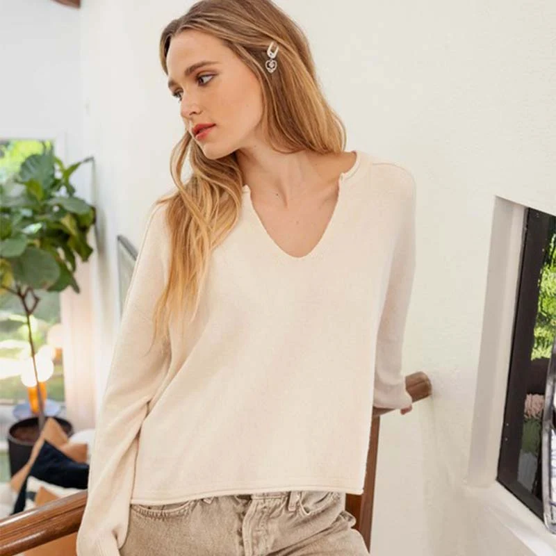 Lightweight V-Neck Sweater - Image 3