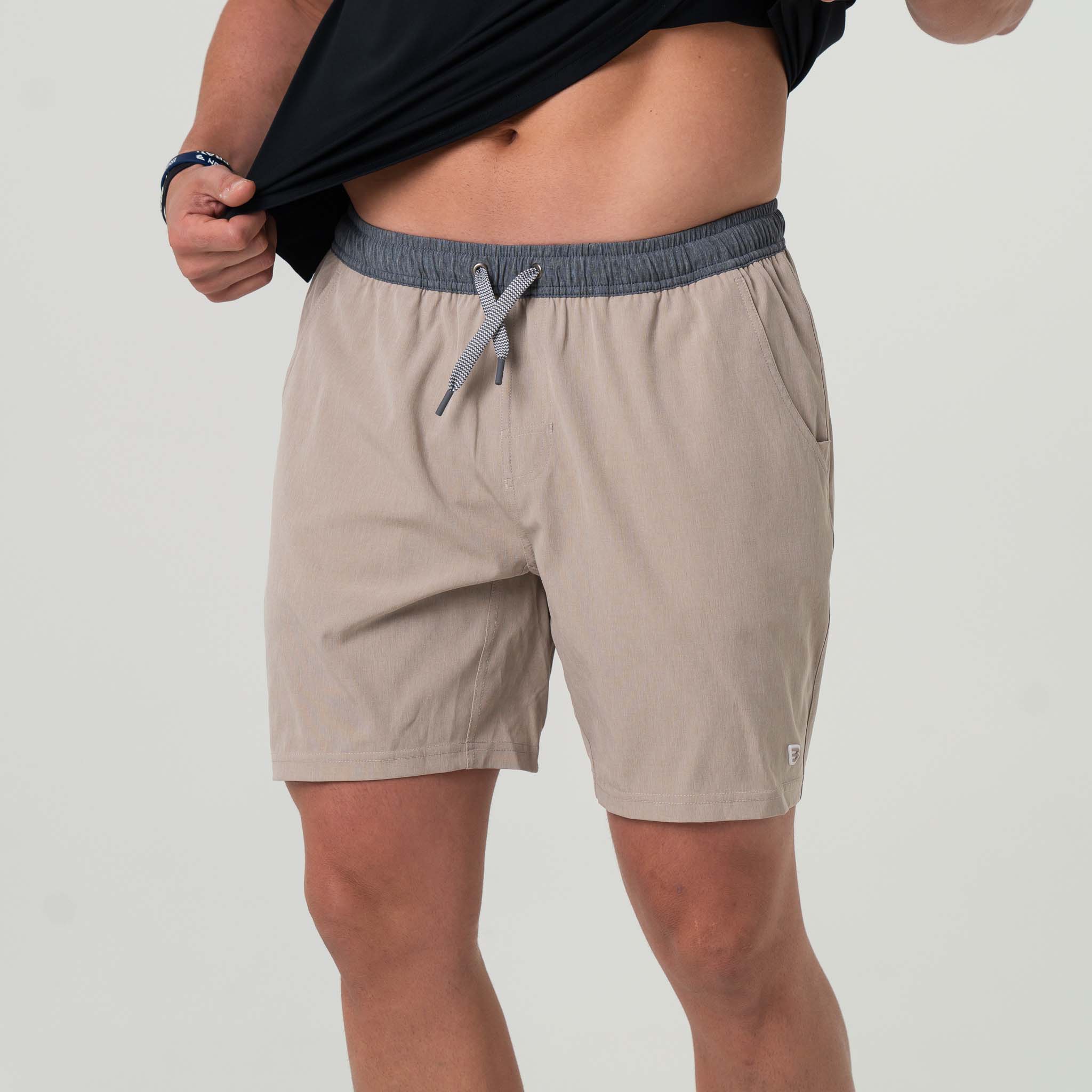 7" Athletic Shorts in Khaki - Image 2