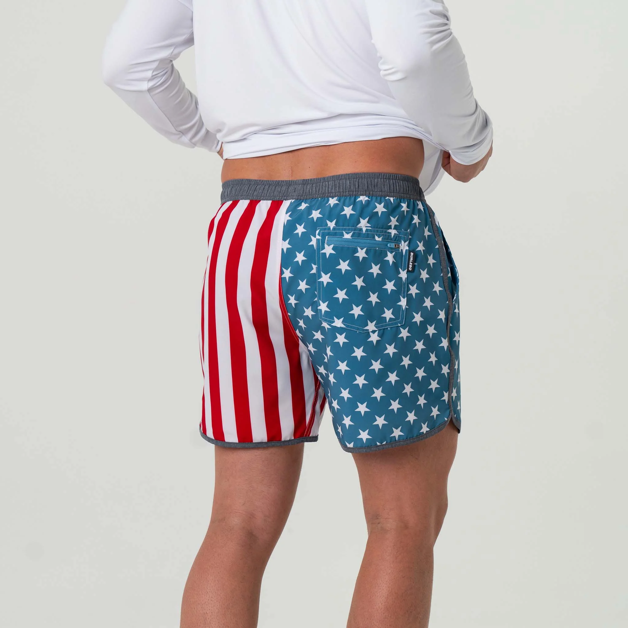 Men's Swim Trunks in Throwback USA - Image 4