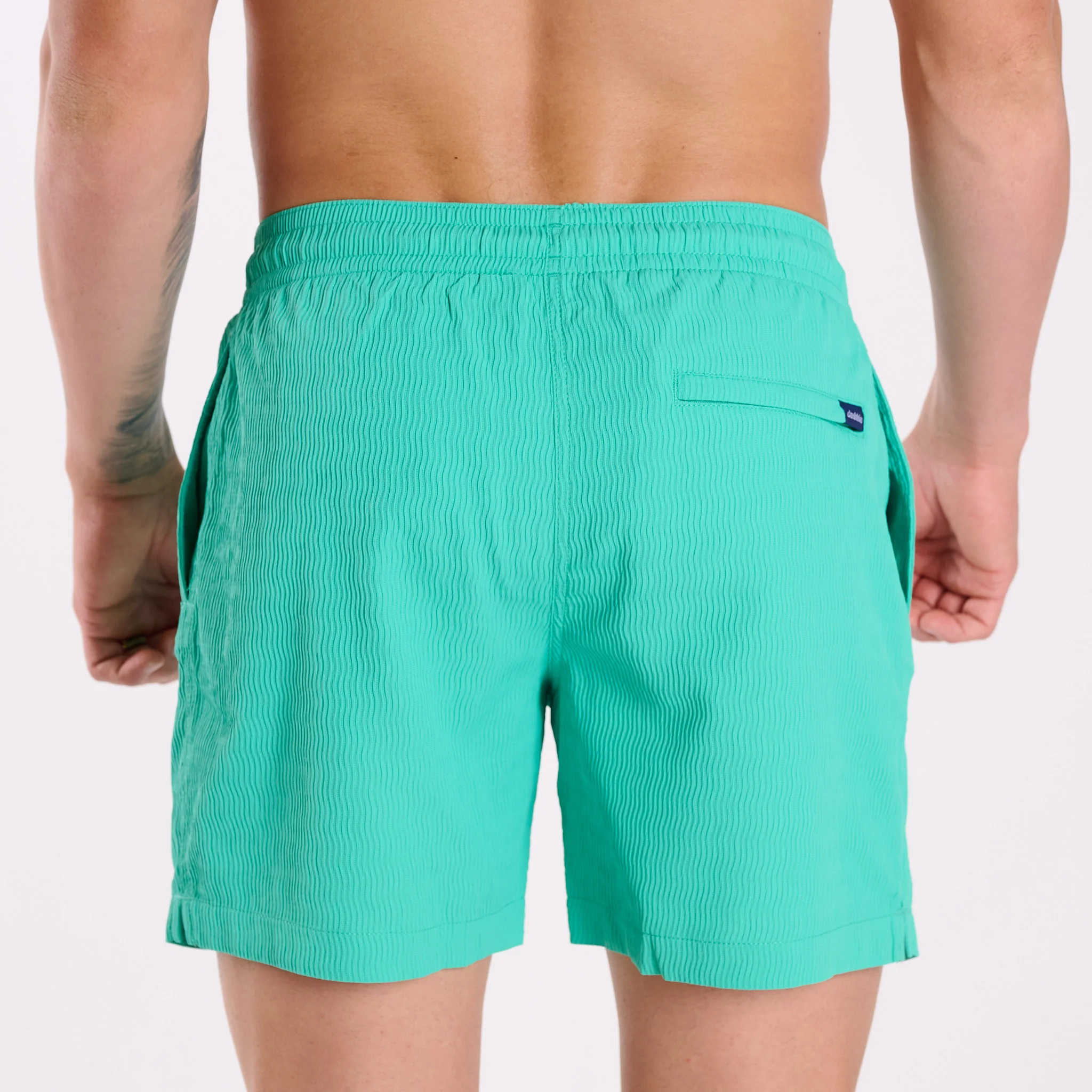 The Real Teals Textured 5.5 Inch Lined Swim Shorts - Image 6