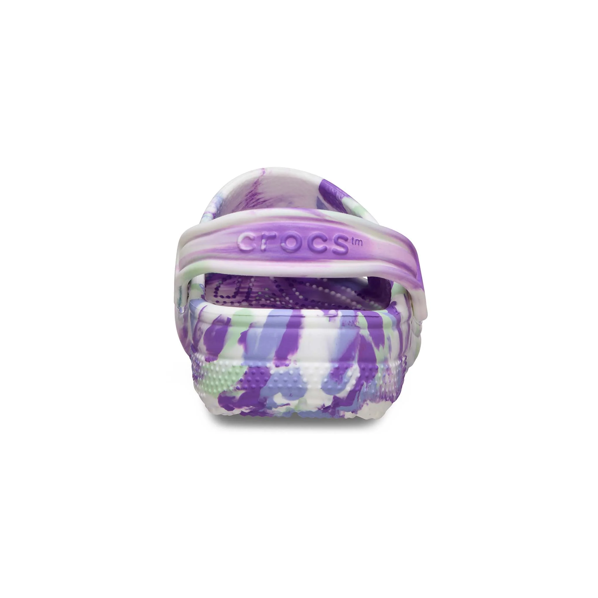 Kids Classic Glow Marbled Clog in Purple and White - Image 7