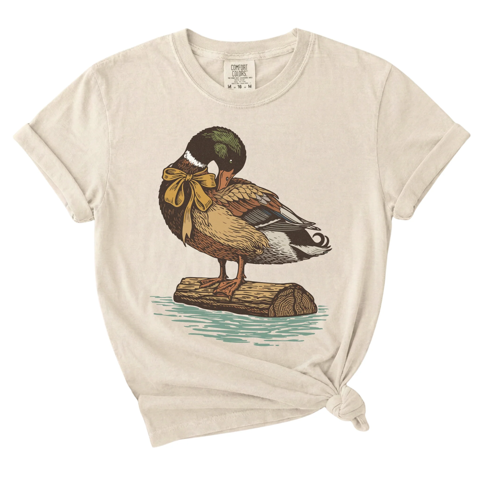 Mallard Duck and Bow Short Sleeve T-Shirt