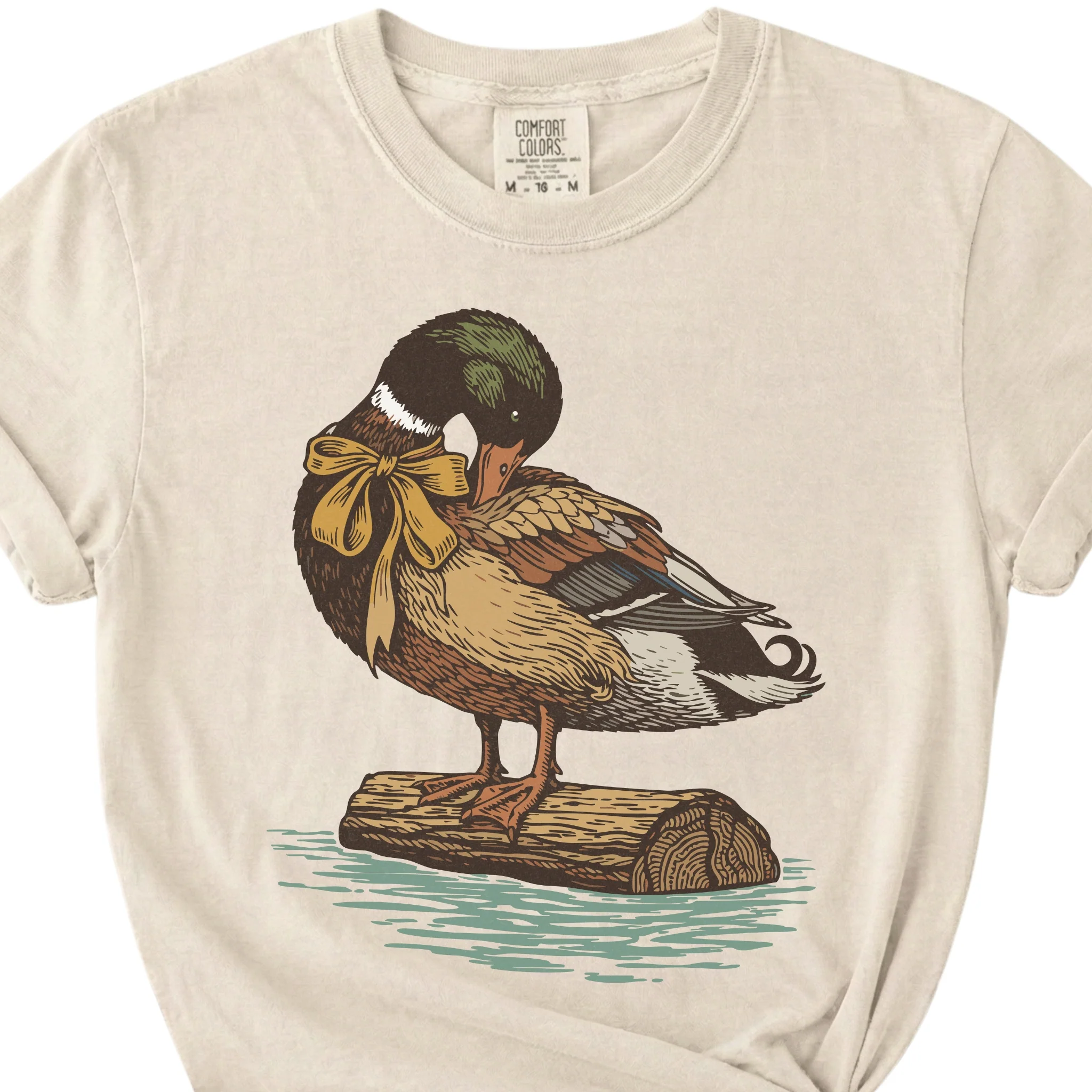 Mallard Duck and Bow Short Sleeve T-Shirt - Image 2
