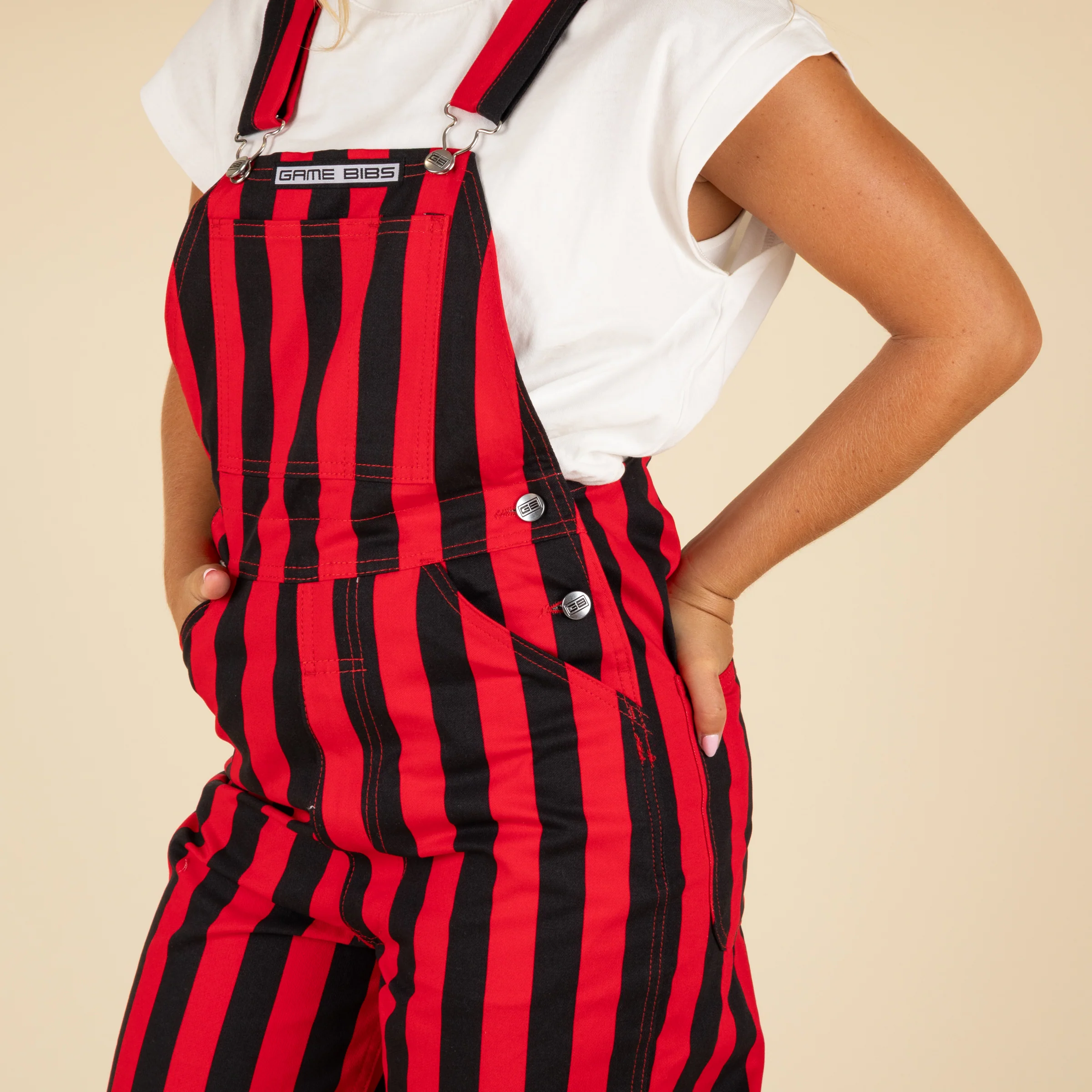 Red and Black Overall Bibs - Image 4