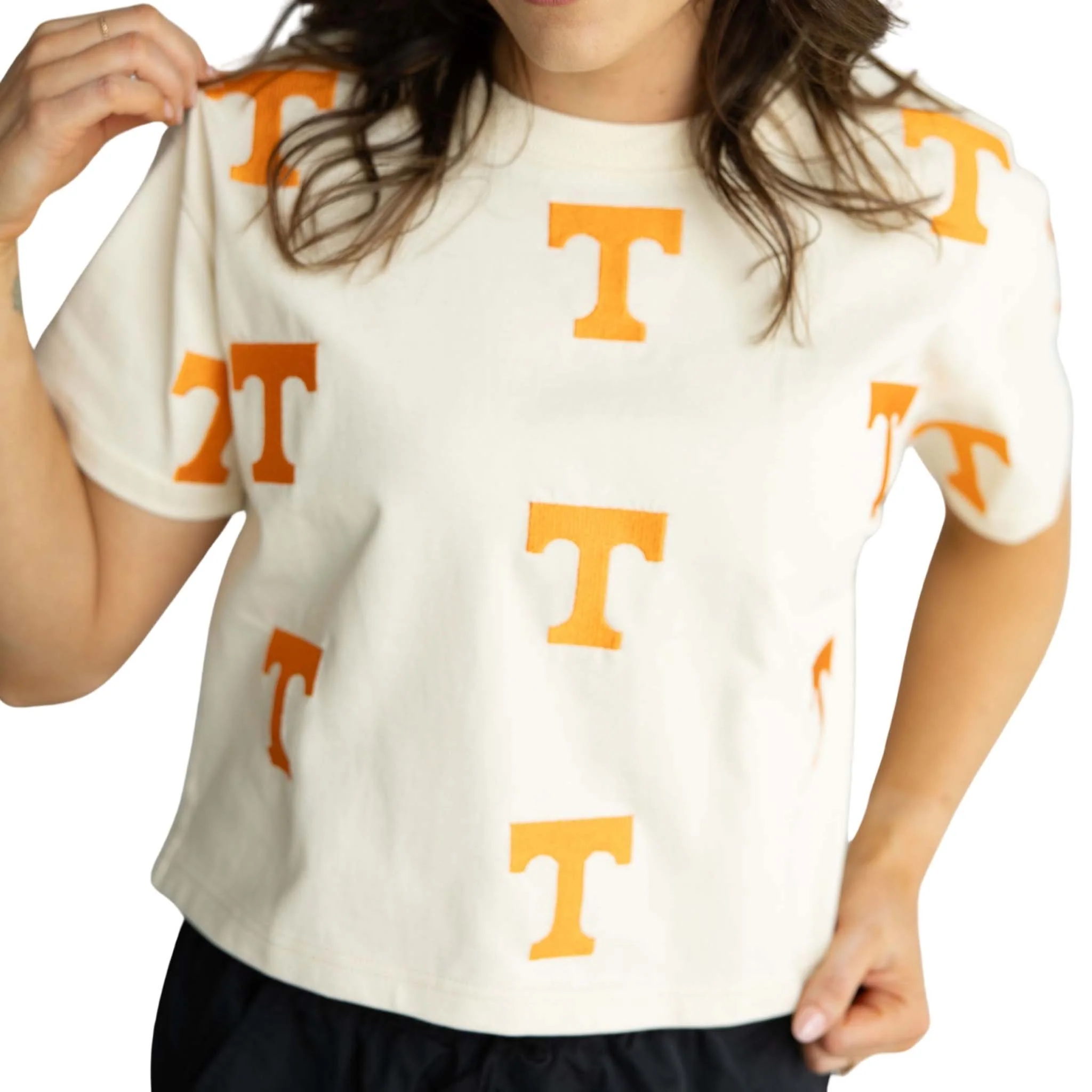 Tennessee Volunteers Allover Logo Cropped T-Shirt - Image 3