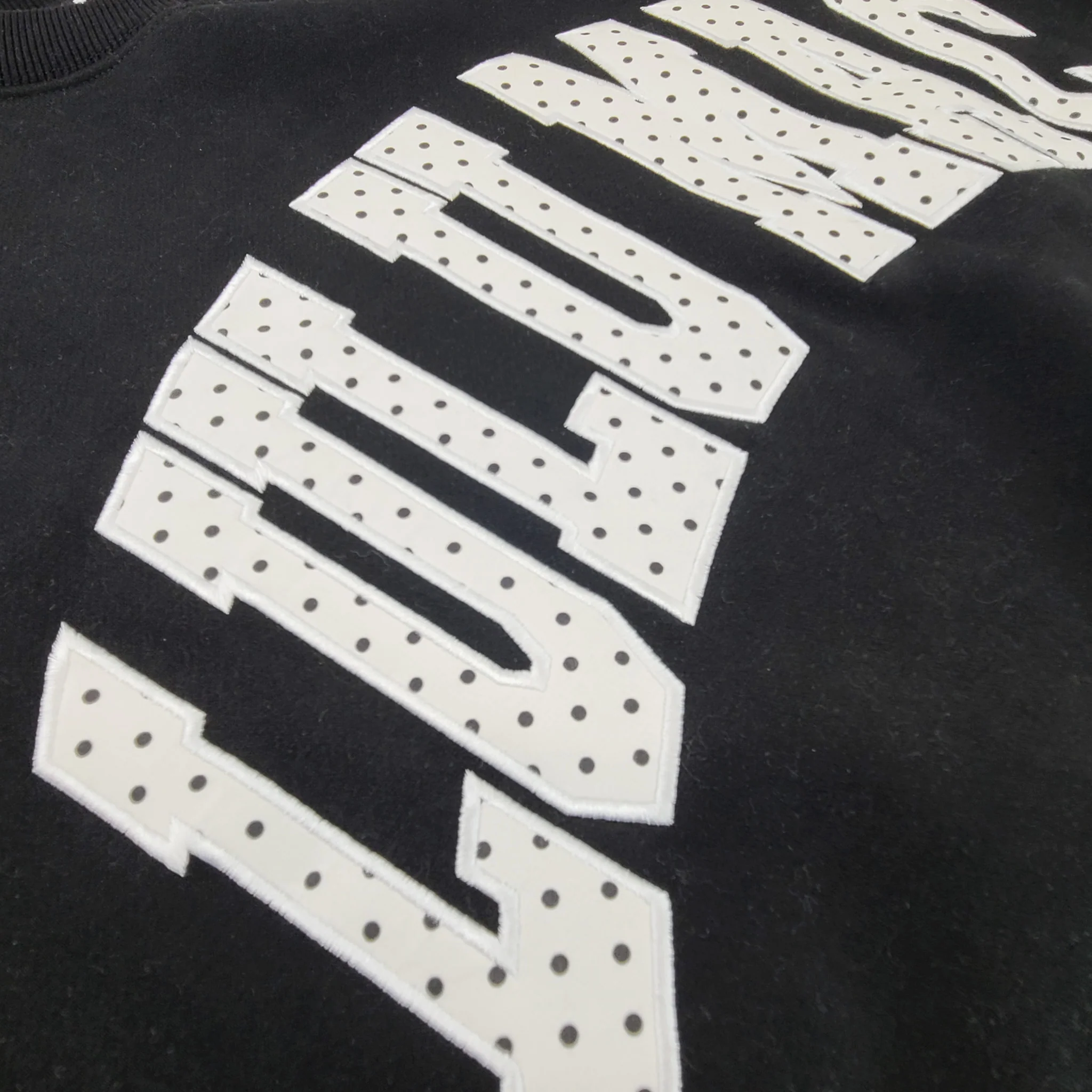 Lulu Mac Dot Applique Crewneck Sweatshirt in Black and White - Image 2