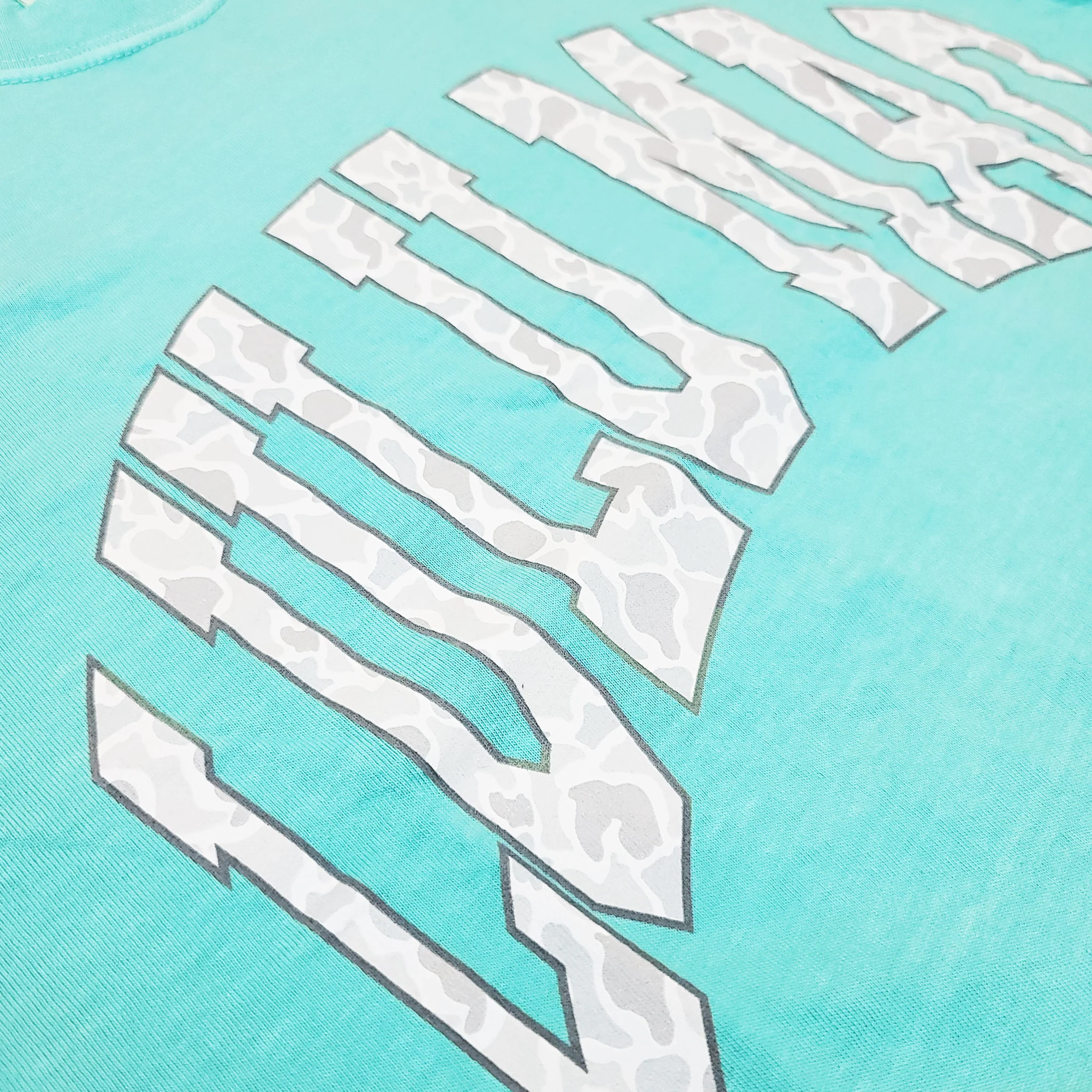 Lulu Mac Short Sleeve T-Shirt in White Camo and Chalky Mint - Image 2