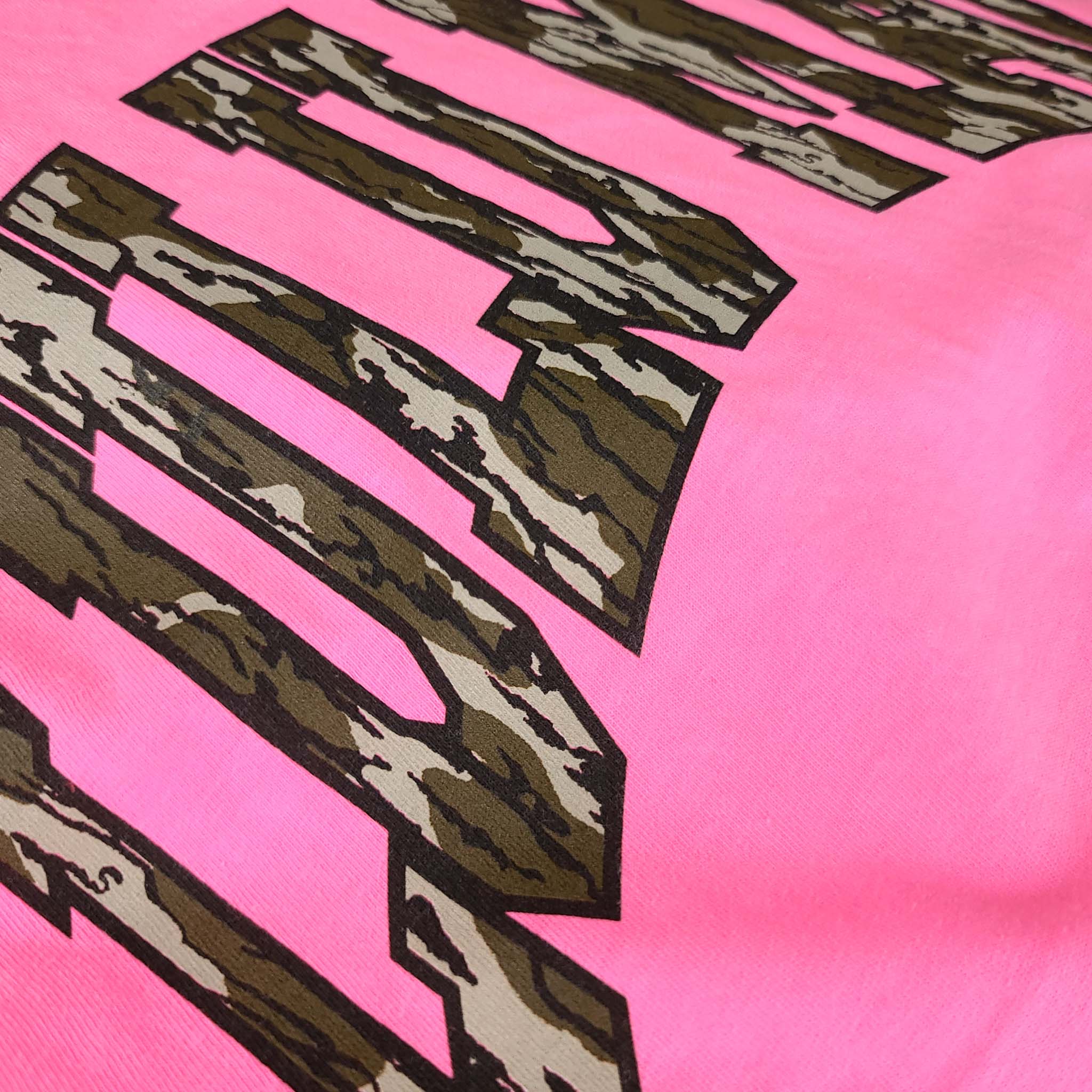 Youth Lulu Mac Short Sleeve T-Shirt in Neon Pink and Camo - Image 3