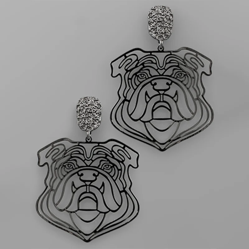 Filigree Bulldog Earrings - Image 2