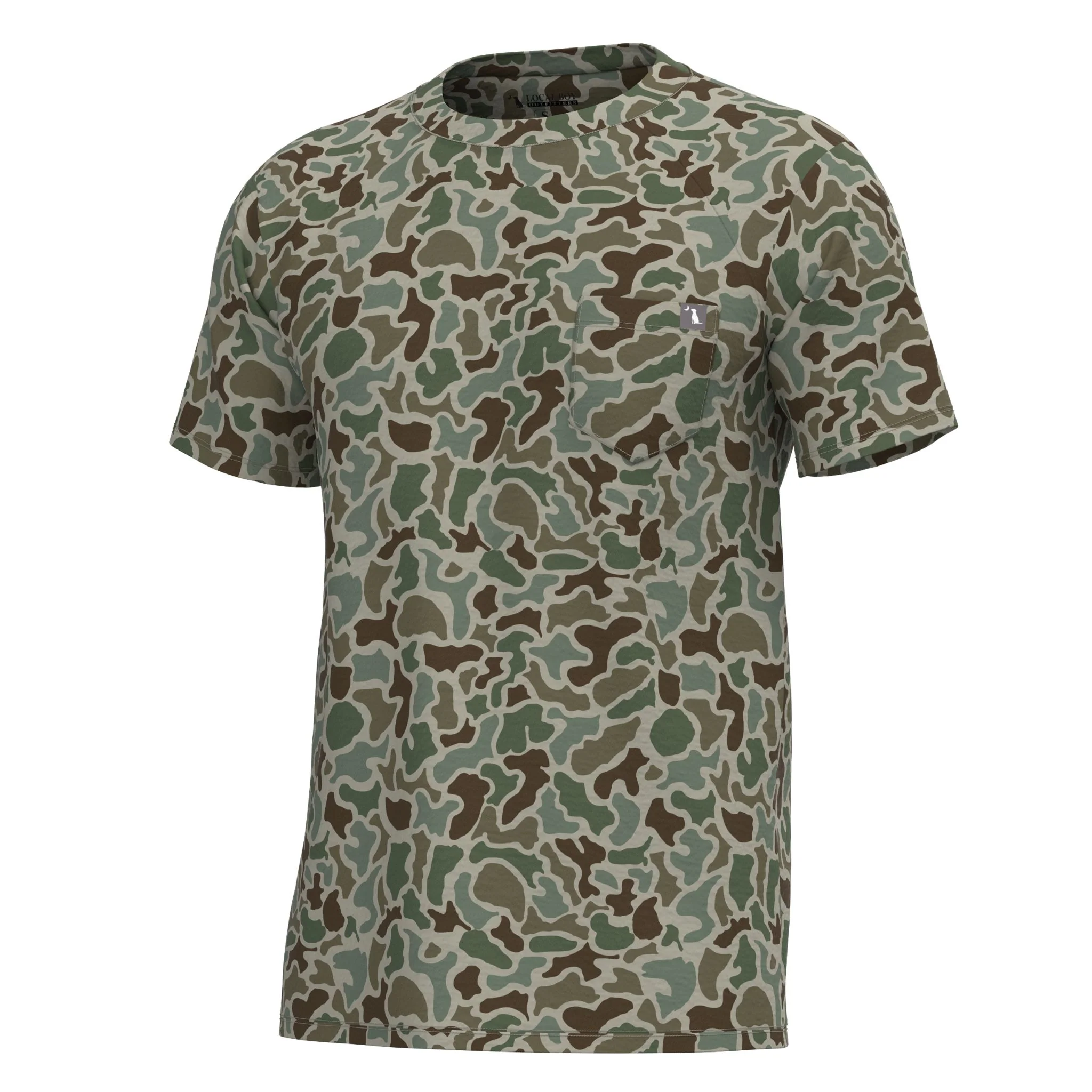 Heather Blend Crewneck Short Sleeve T-Shirt in Localflauge Forest Camo - Image 3