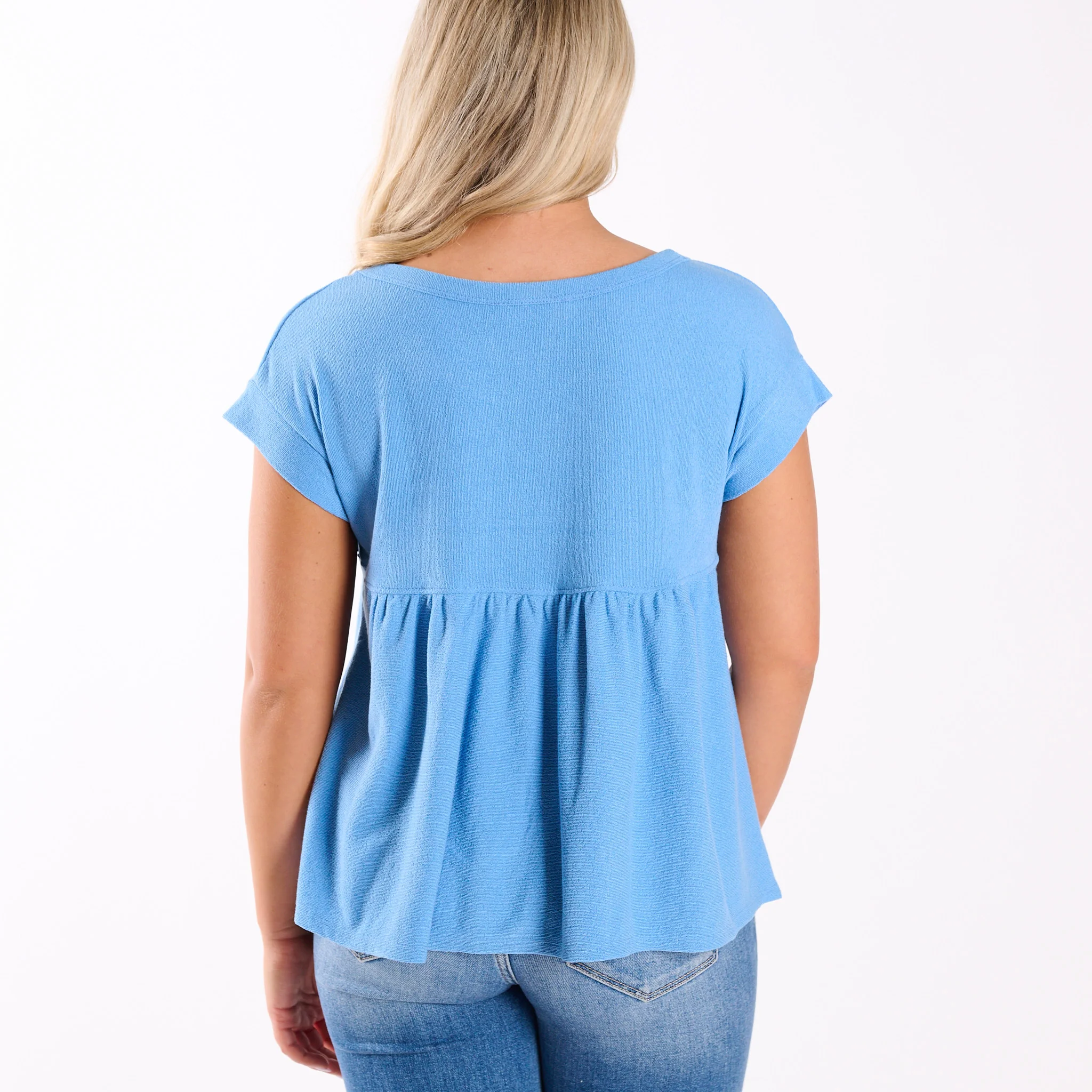 Crepe Babydoll Short Sleeve Top - Image 7