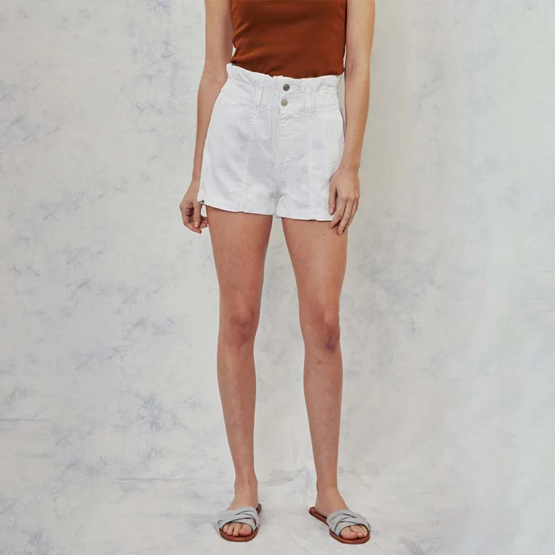 White Paperbag Waist Shorts - Image 4