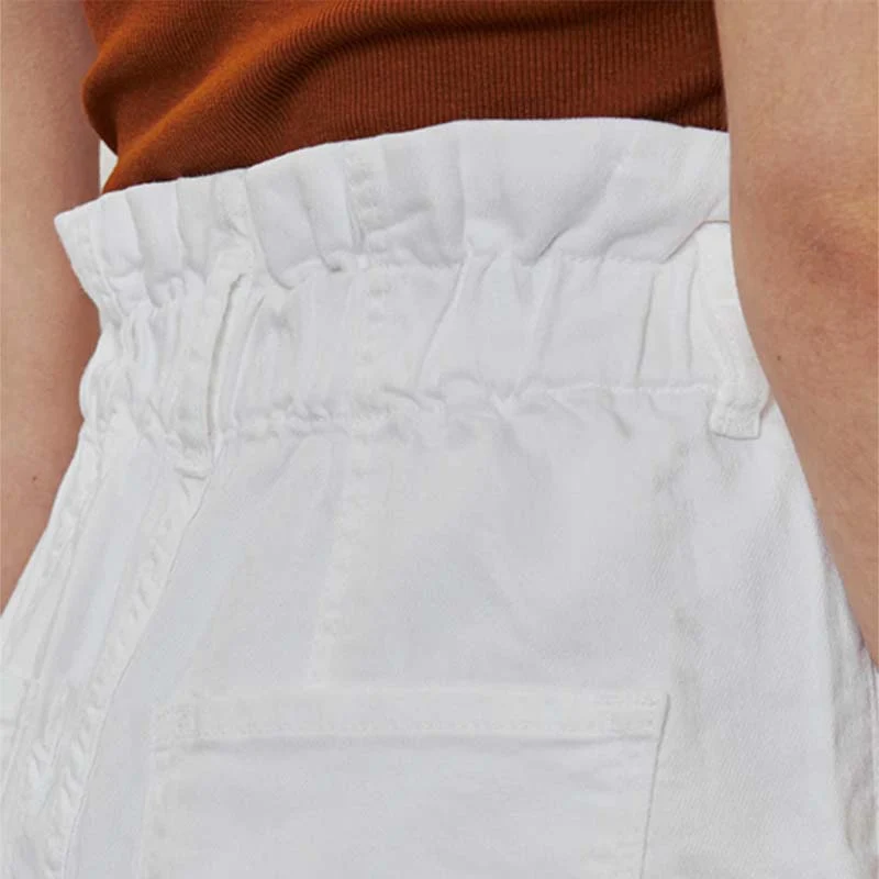 White Paperbag Waist Shorts - Image 6