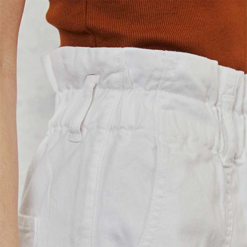 White Paperbag Waist Shorts - Image 7