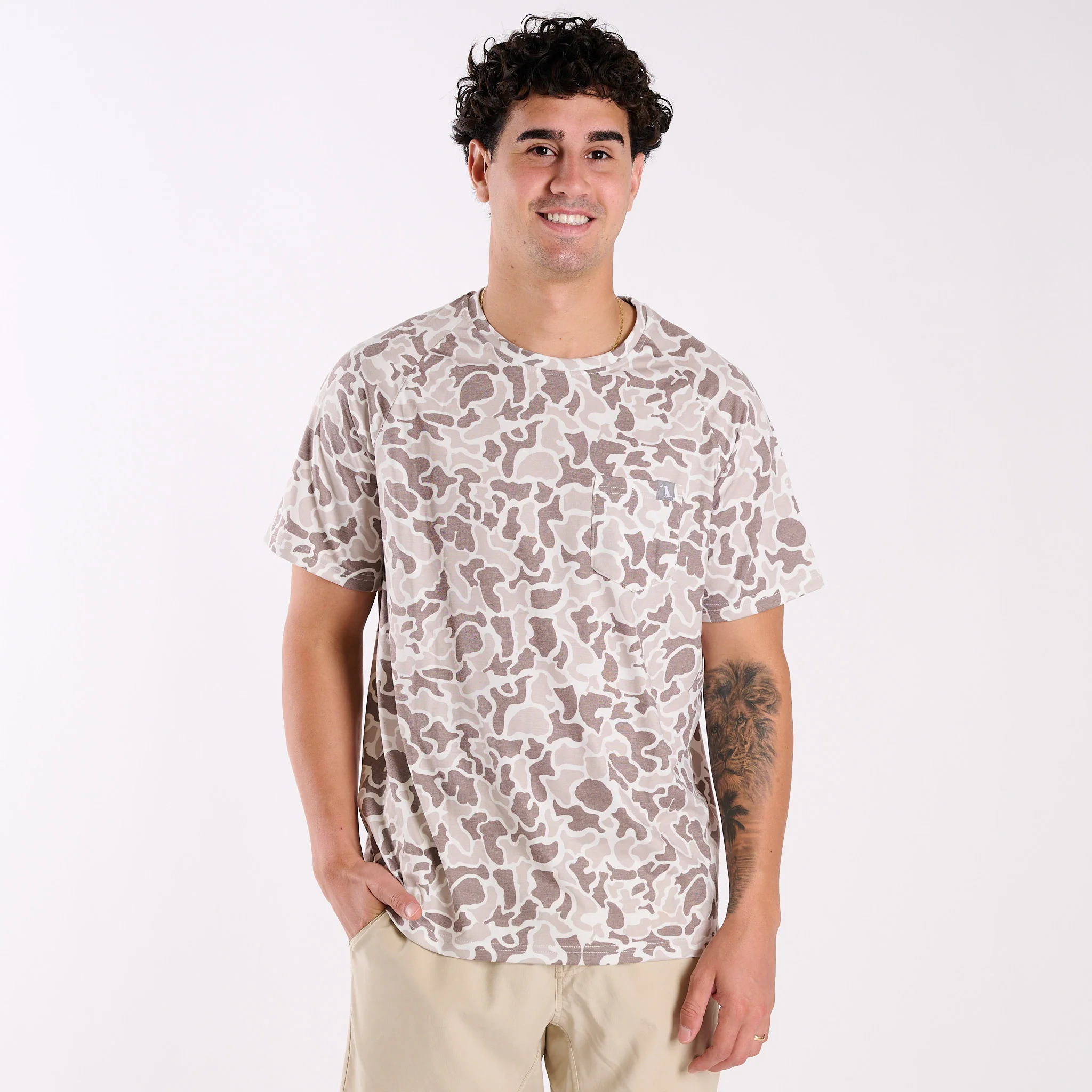 Heather Blend Crewneck Short Sleeve T-Shirt in Palmettoflage