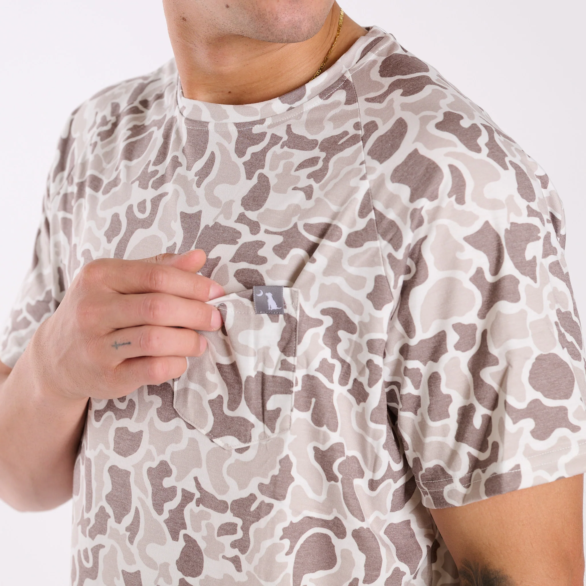 Heather Blend Crewneck Short Sleeve T-Shirt in Palmettoflage - Image 5