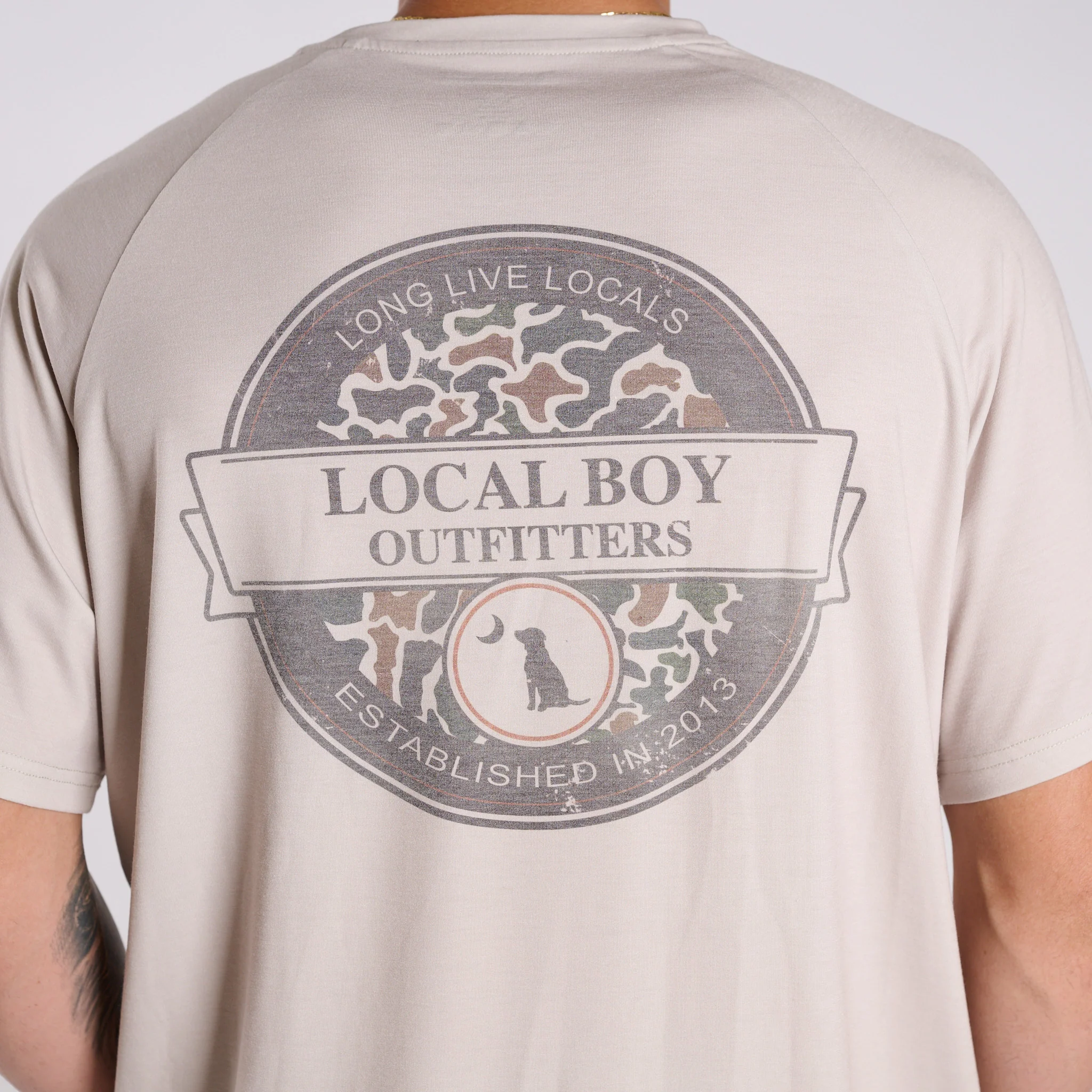 Heather Blend Long Live Locals Badge Short Sleeve T-Shirt - Image 2