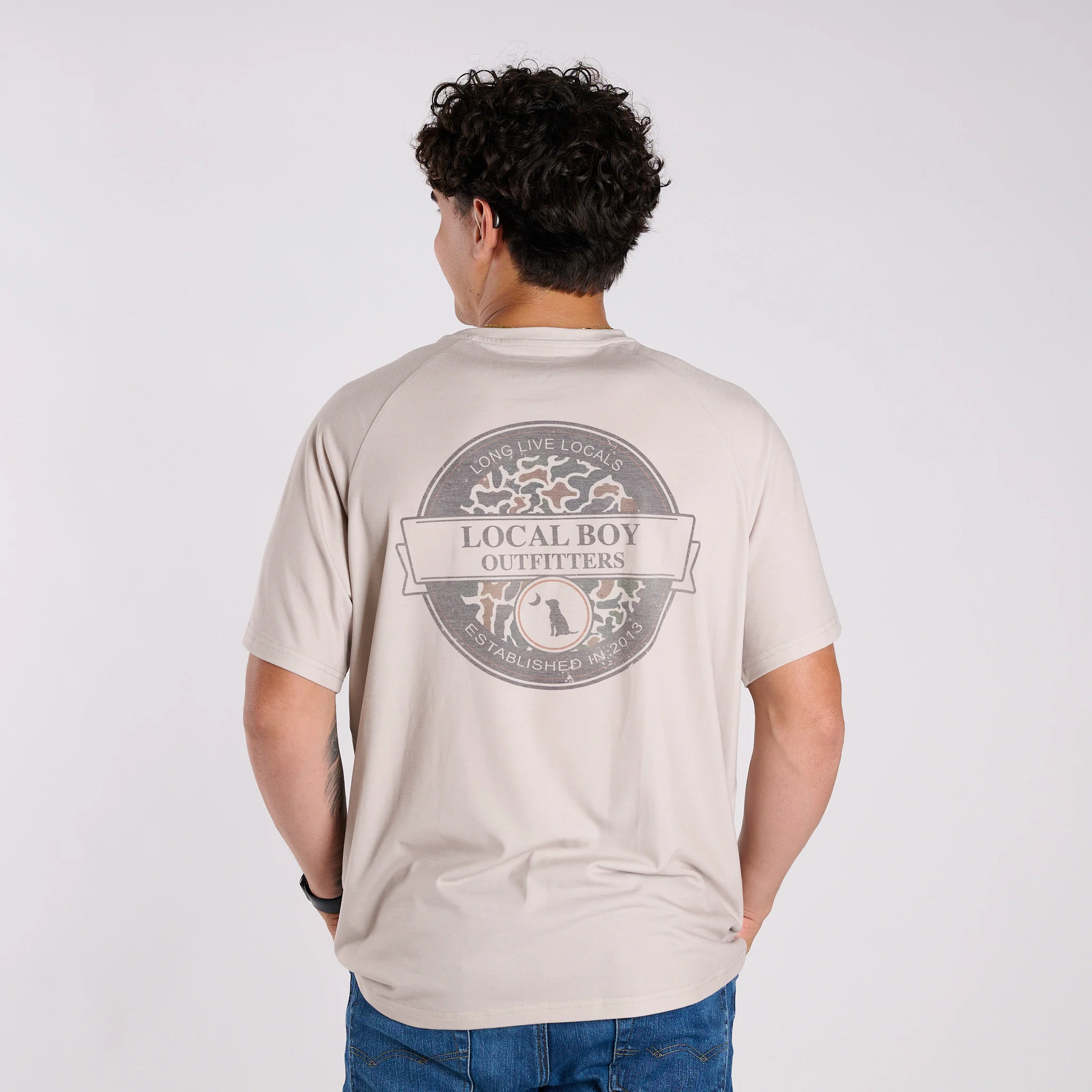 Heather Blend Long Live Locals Badge Short Sleeve T-Shirt - Image 3
