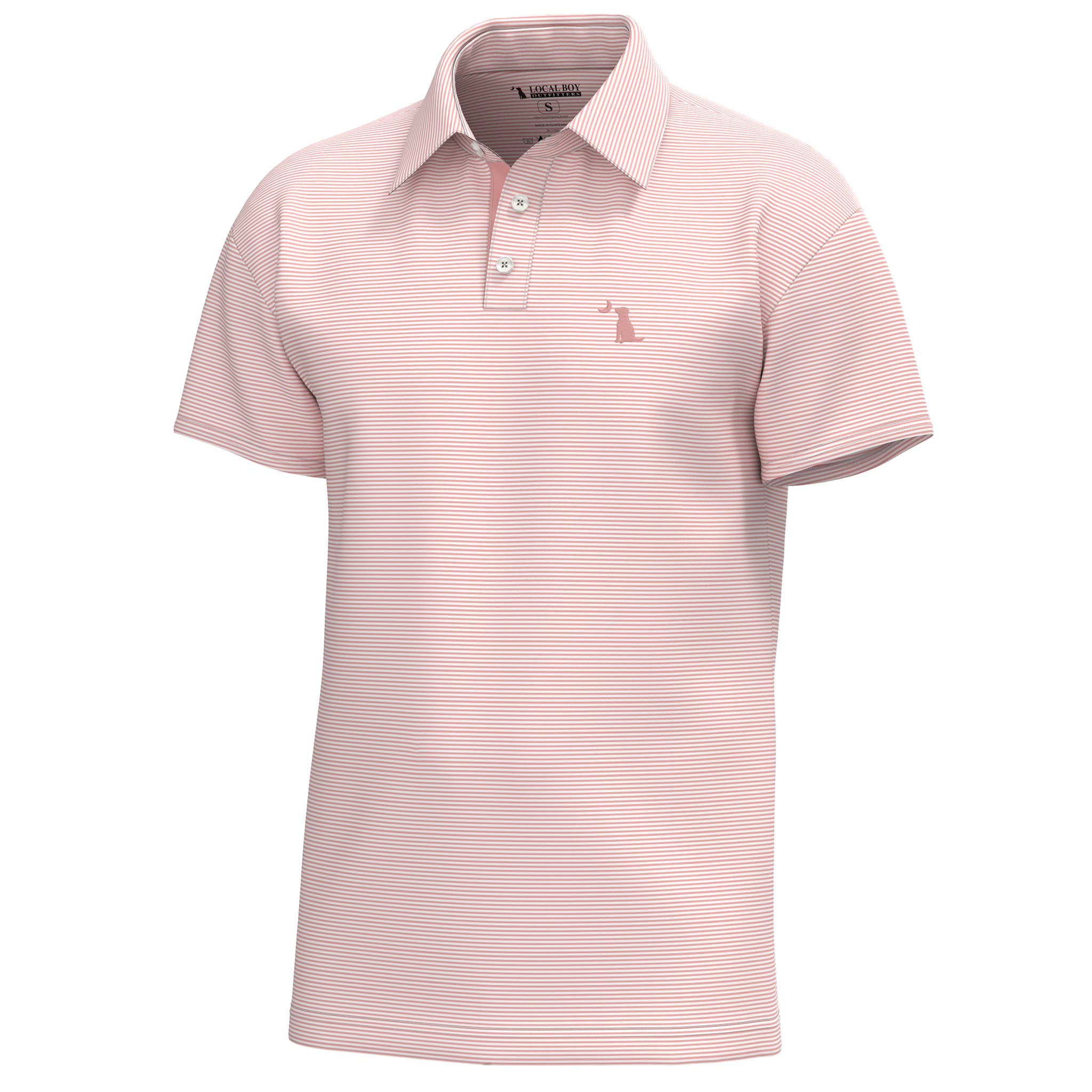 Palms Striped Polo in Sorbet