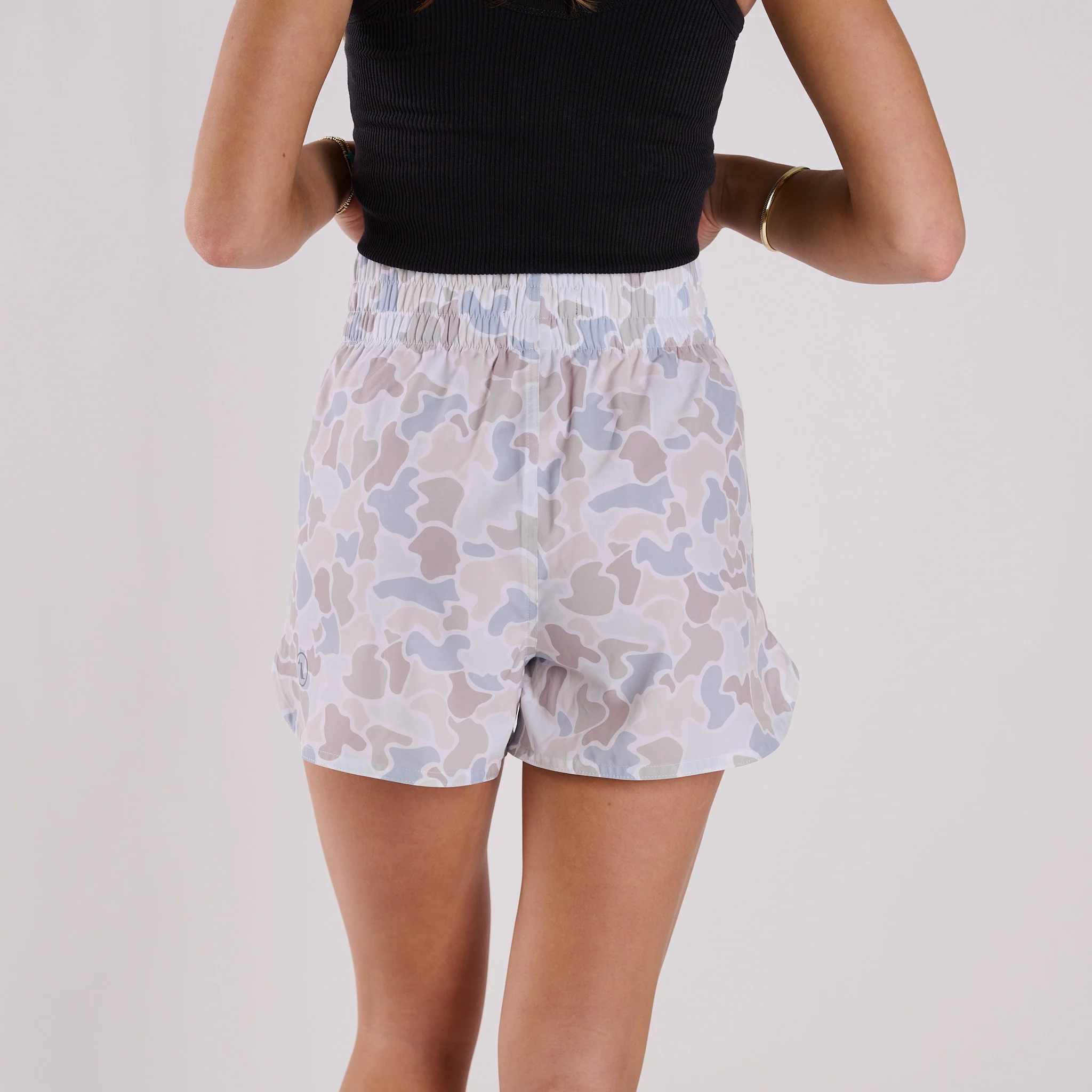 Women's High Waisted Volley Shorts in Saltwater Camo - Image 4