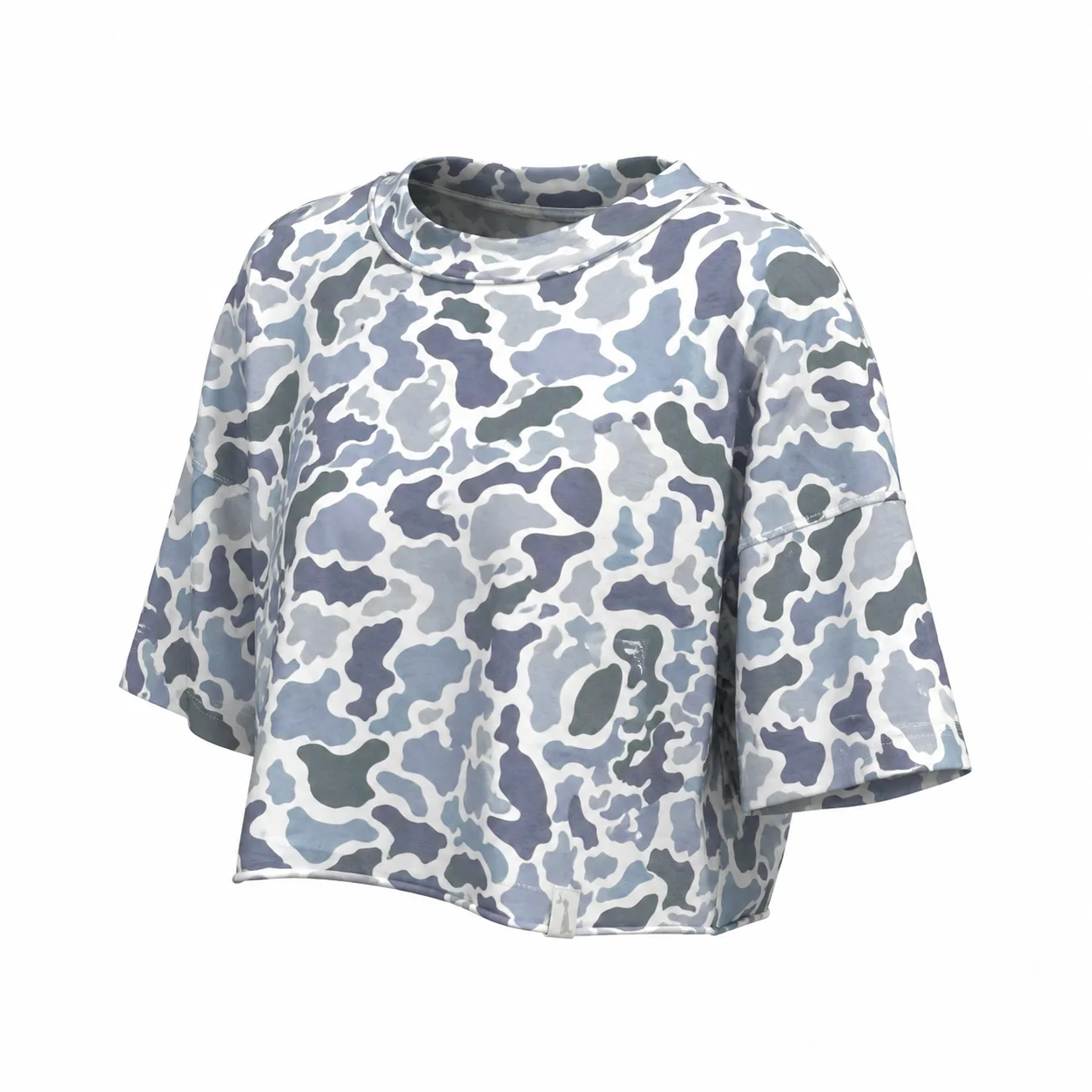 Youth Short Sleeve Boxy Crop Athletic Top in Localflage Coast