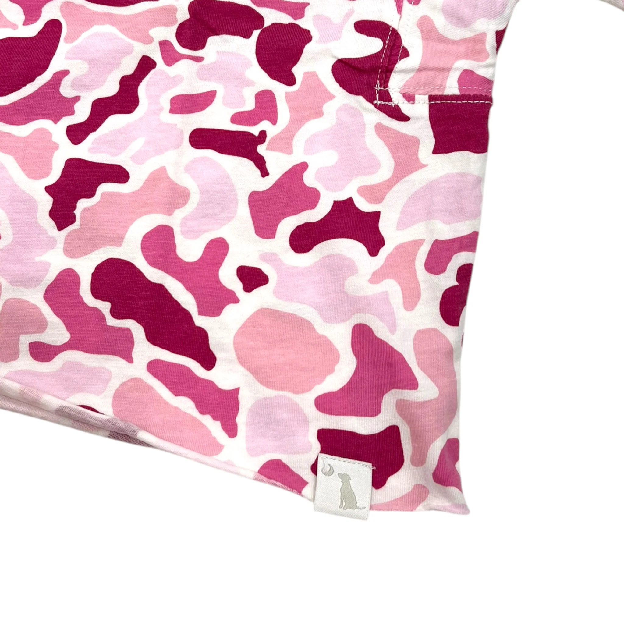 Youth Short Sleeve Boxy Crop Athletic Top in Localflage Pink - Image 2