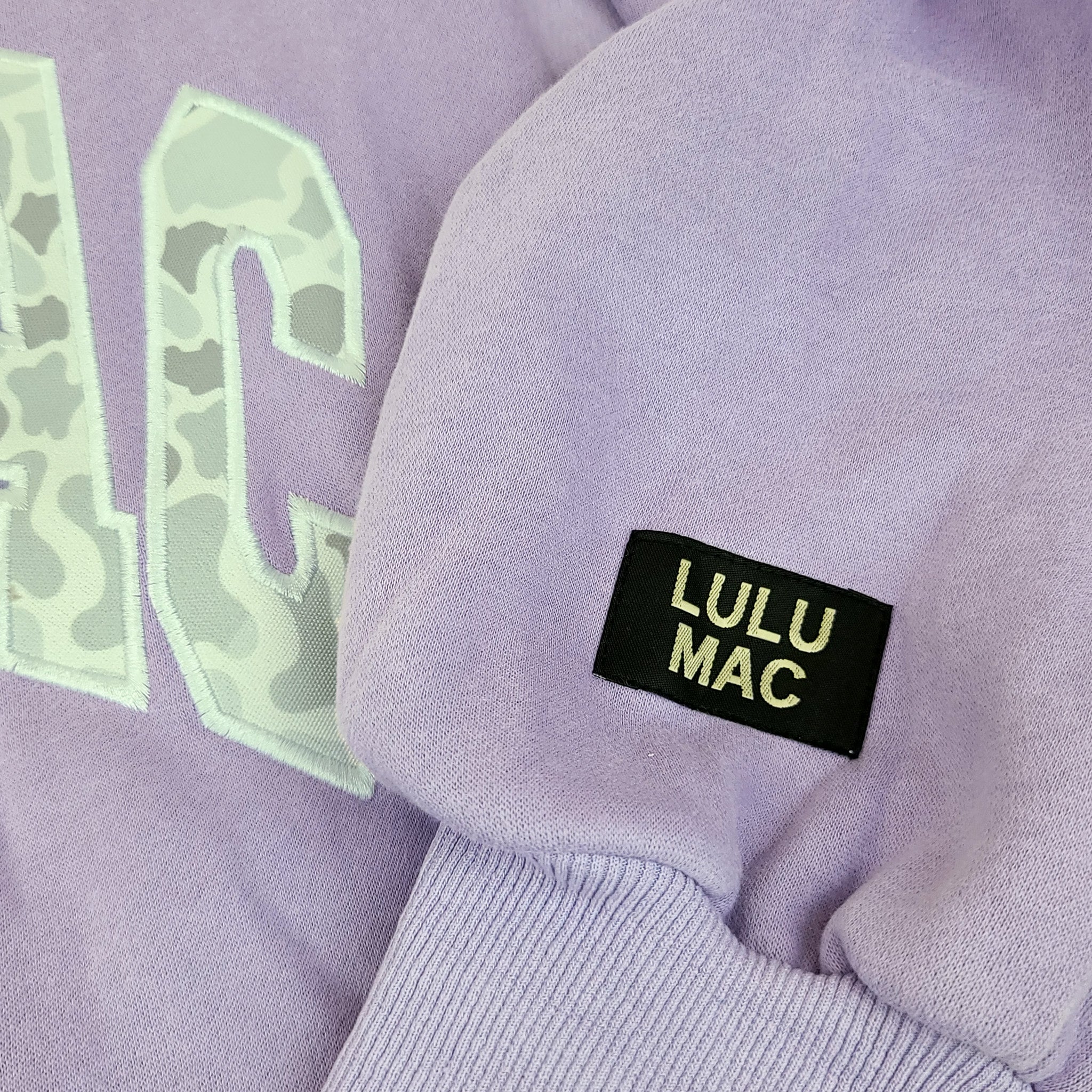 Lulu Mac Camo Embroidered Crew in Lavender - Image 3