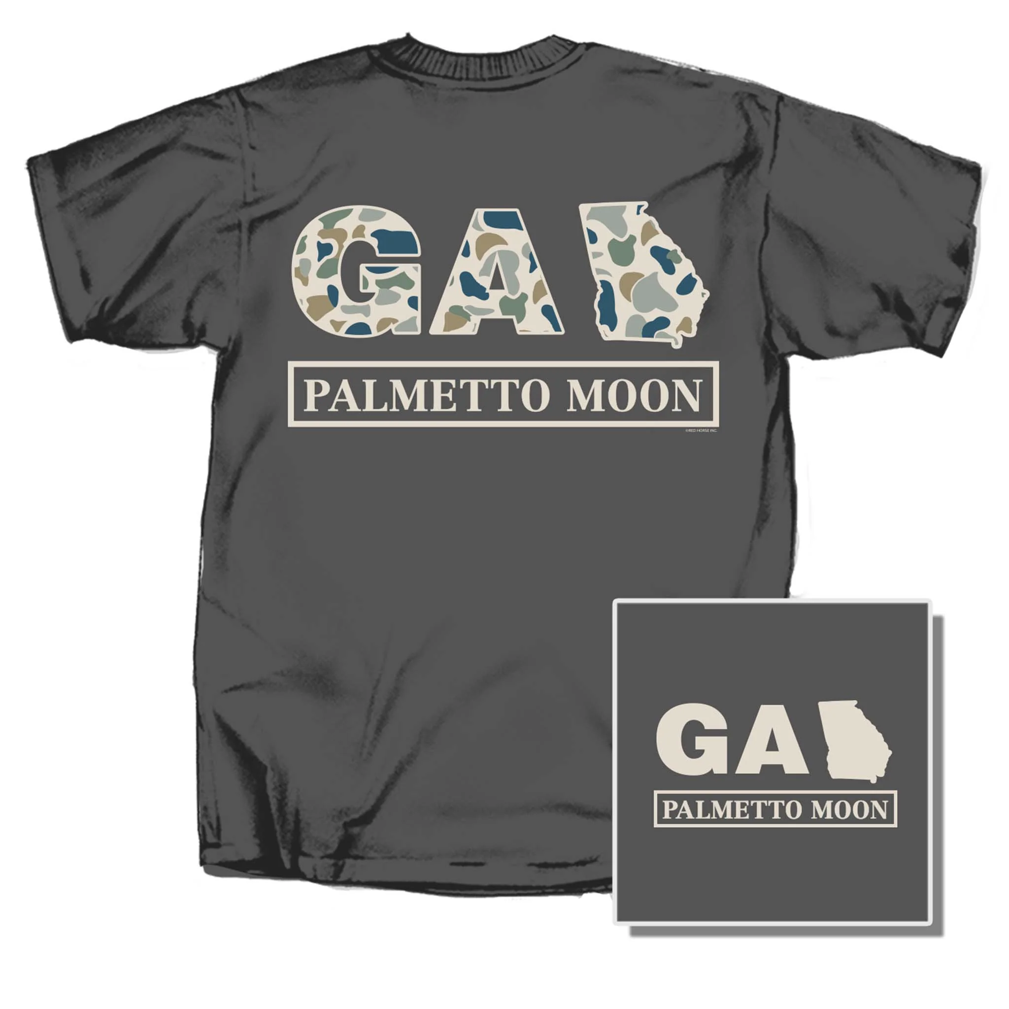 GA Camo Short Sleeve T-Shirt in Charcoal