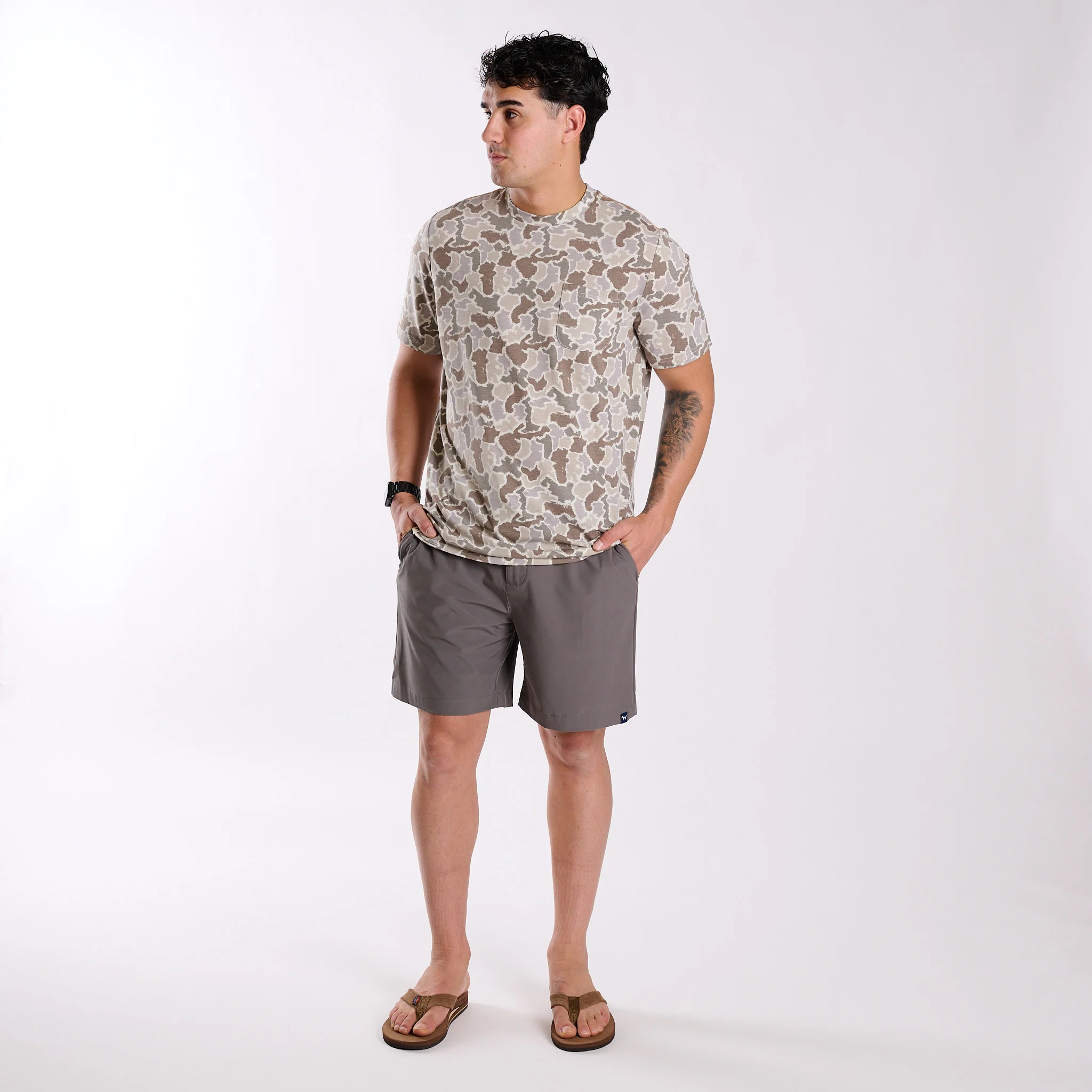 All Over Grey Camo Short Sleeve T-Shirt - Image 3