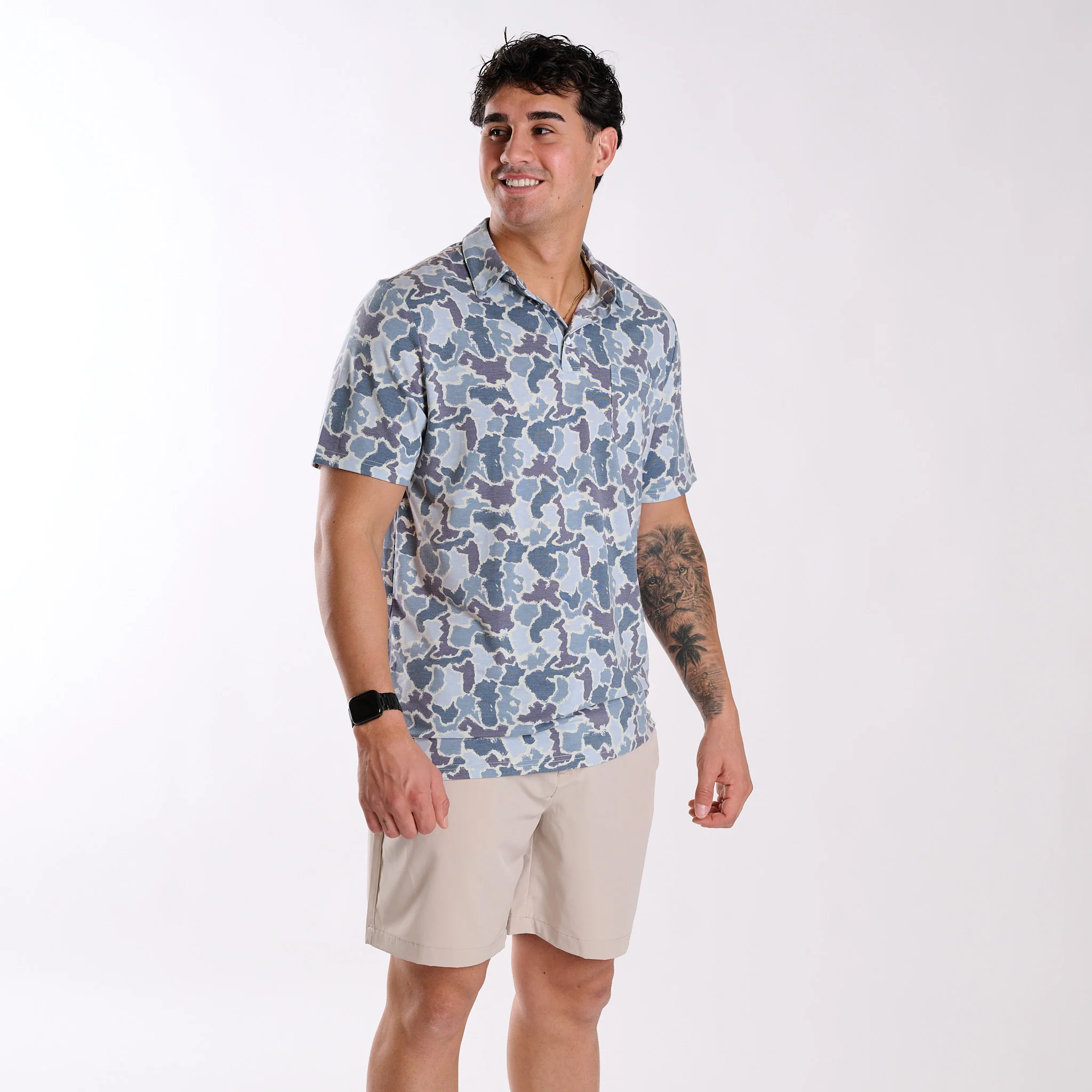 Button Drawstring Waist Shorts in Beige - Image 7
