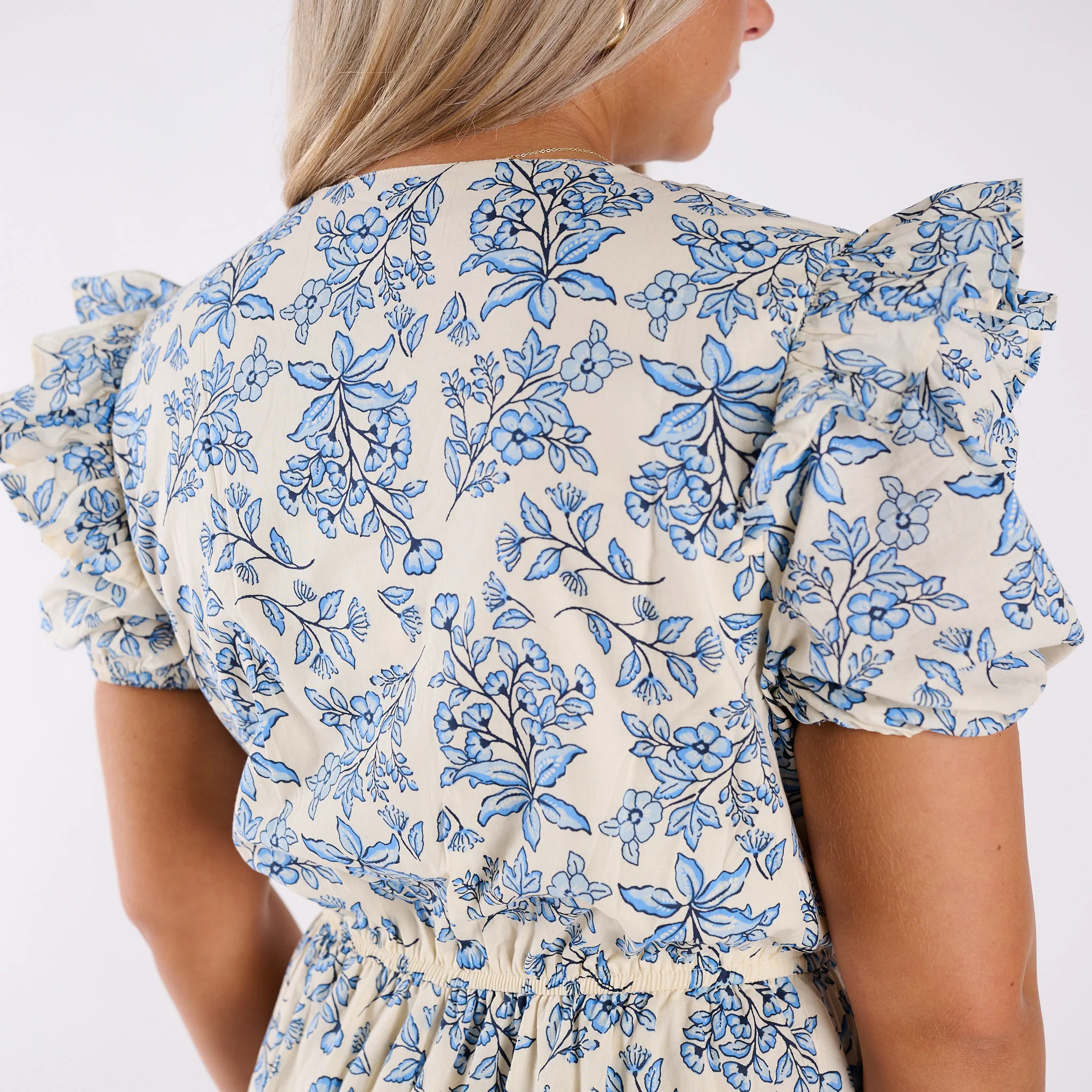 Floral Puff Sleeve Maxi Dress - Image 5