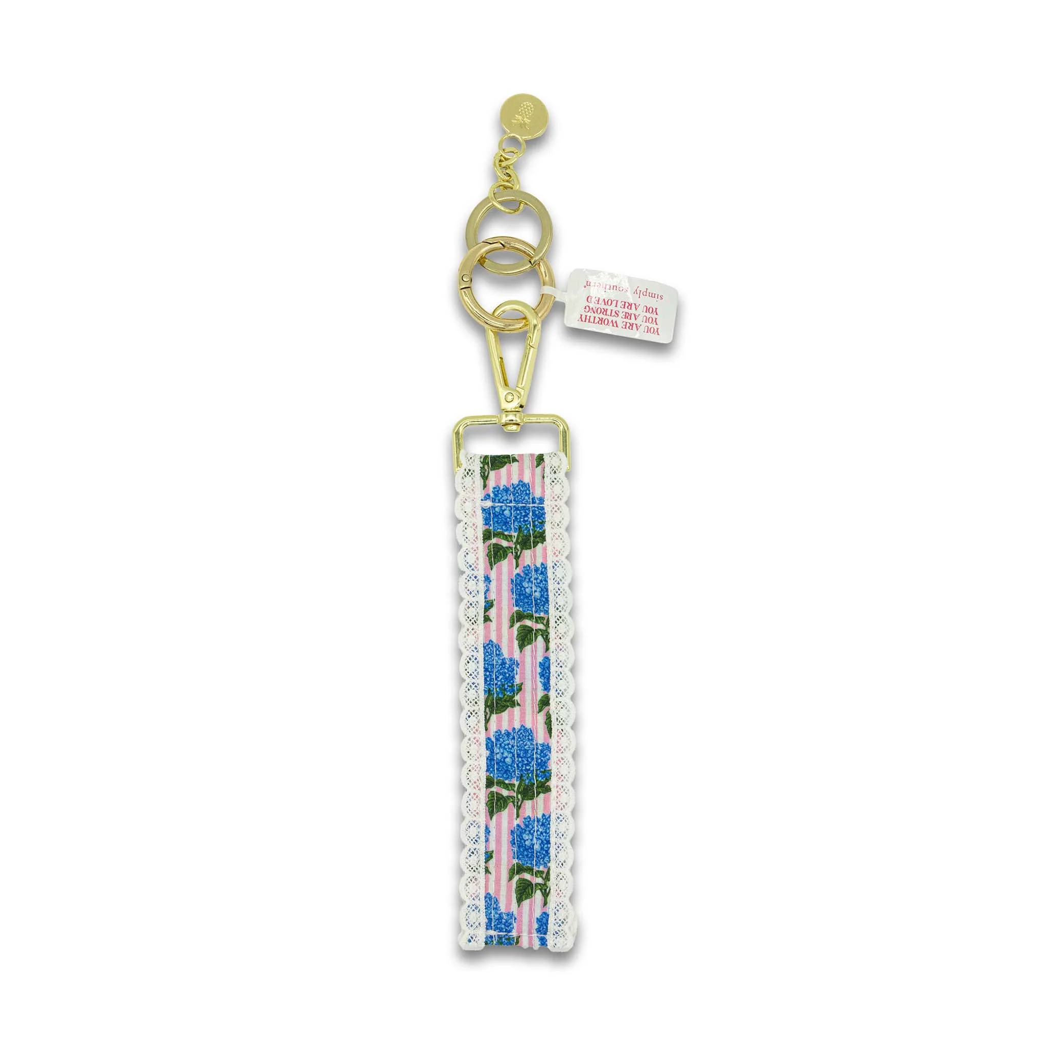 Hydrangea Stripe Key Fob