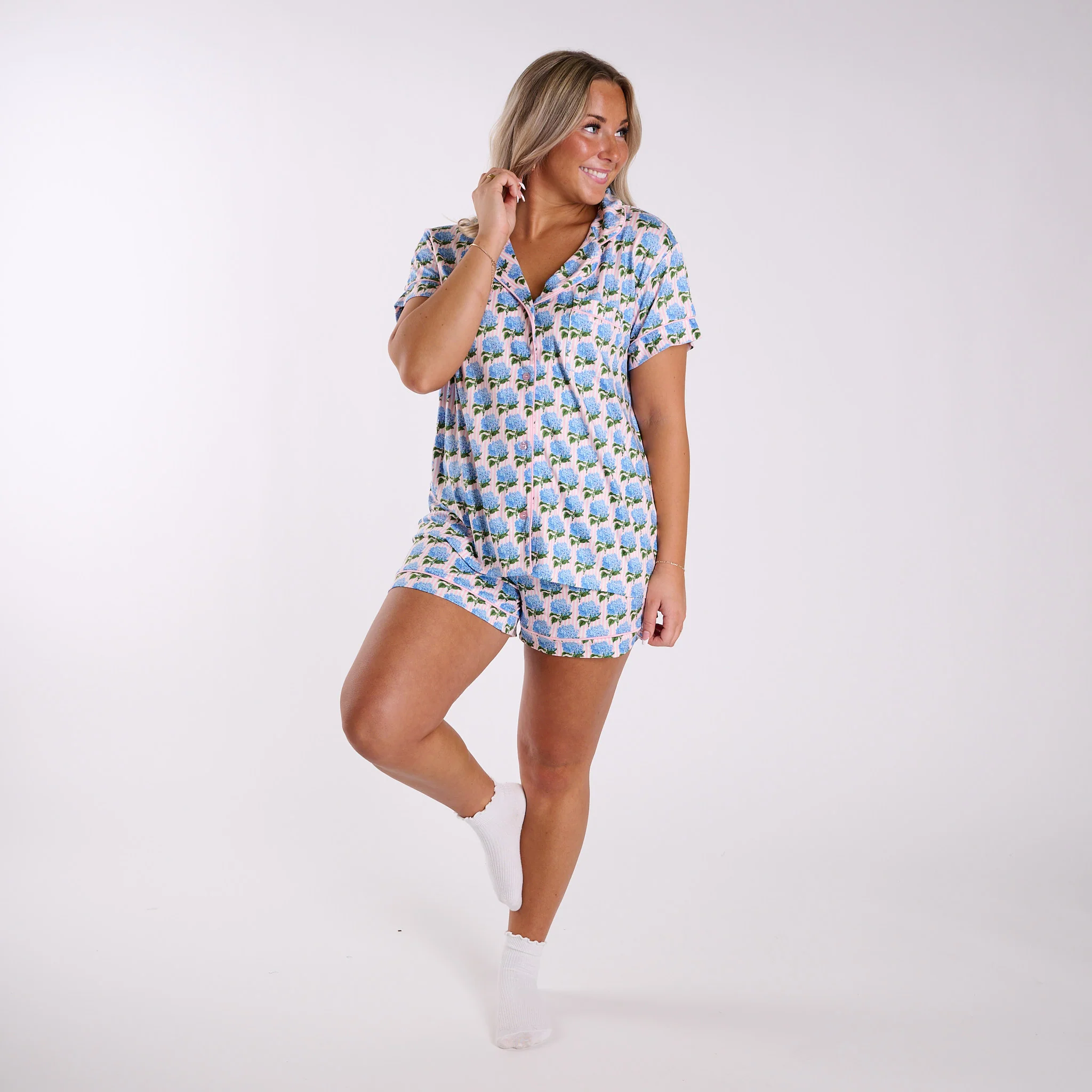 Hydrangea Stripe Pajama Set - Image 2