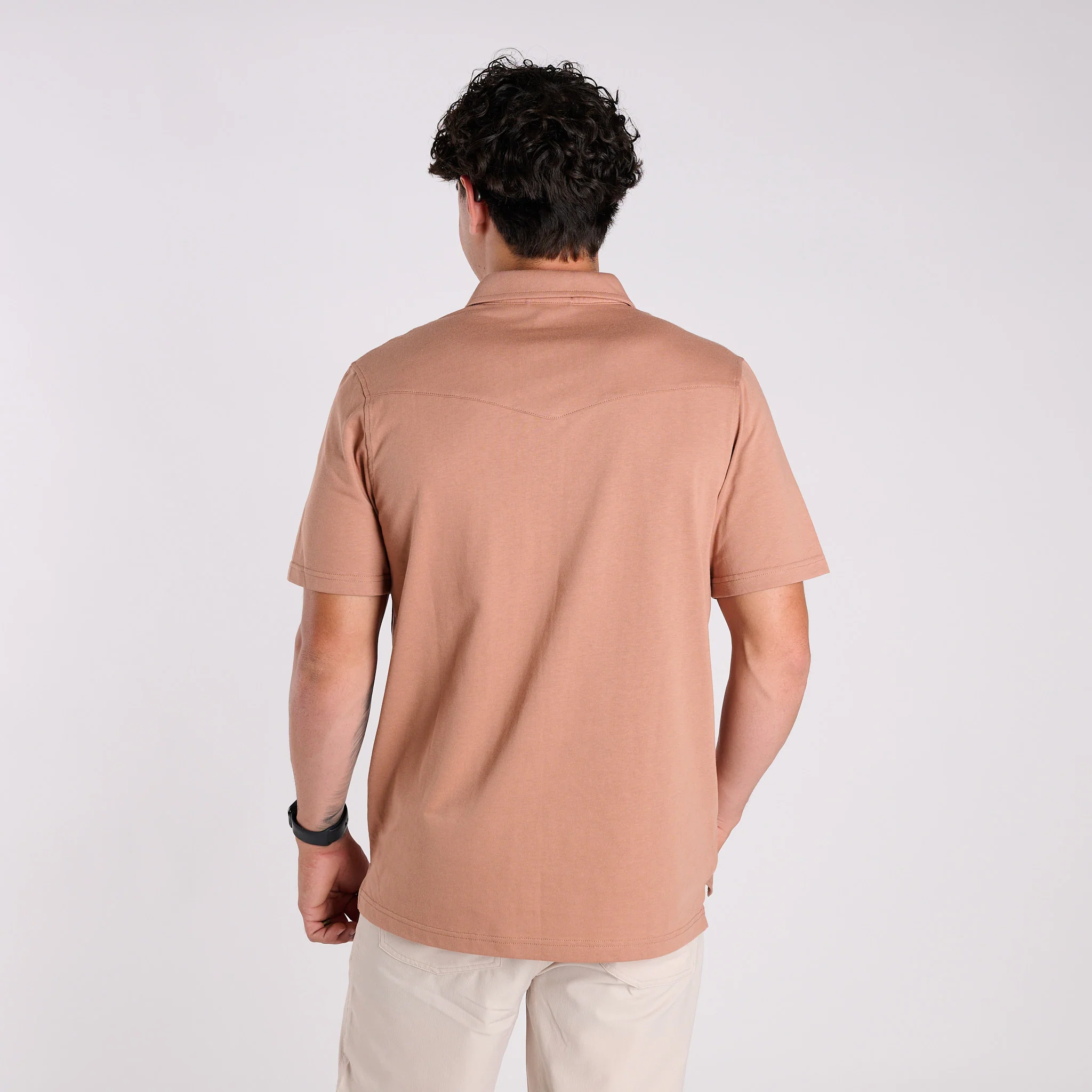 Men's Western Polo in Mocha - Image 4