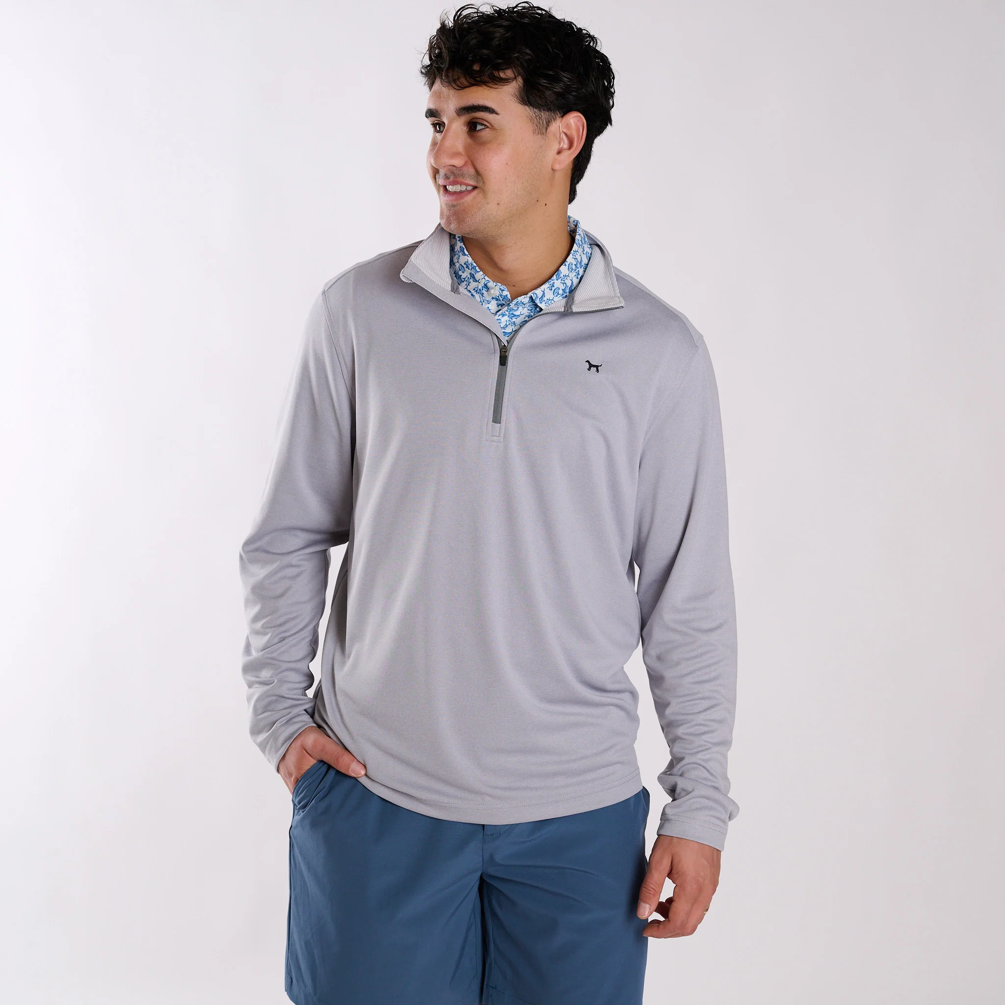 Quarter Zip Pullover in Granite - Image 3