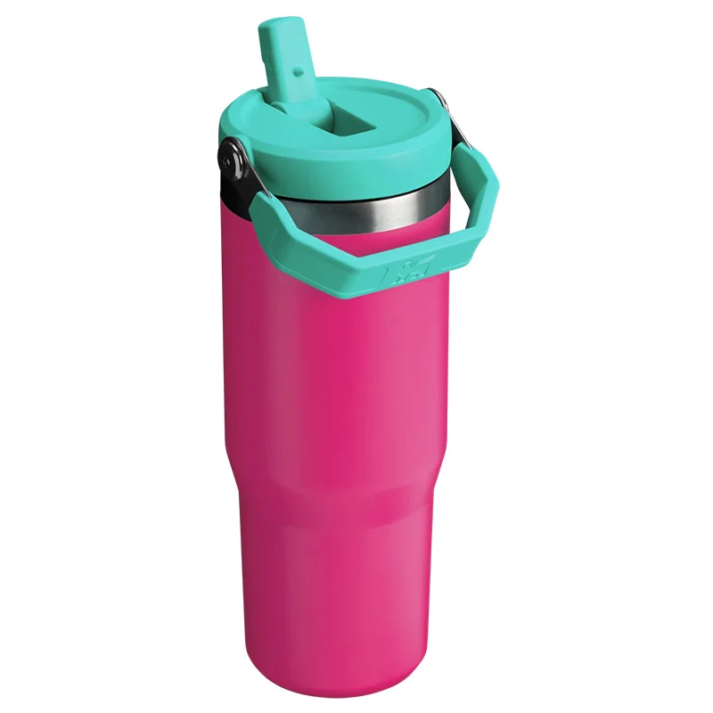 The 30oz IceFlow Flip Straw Tumbler in Passion Pink - Image 2