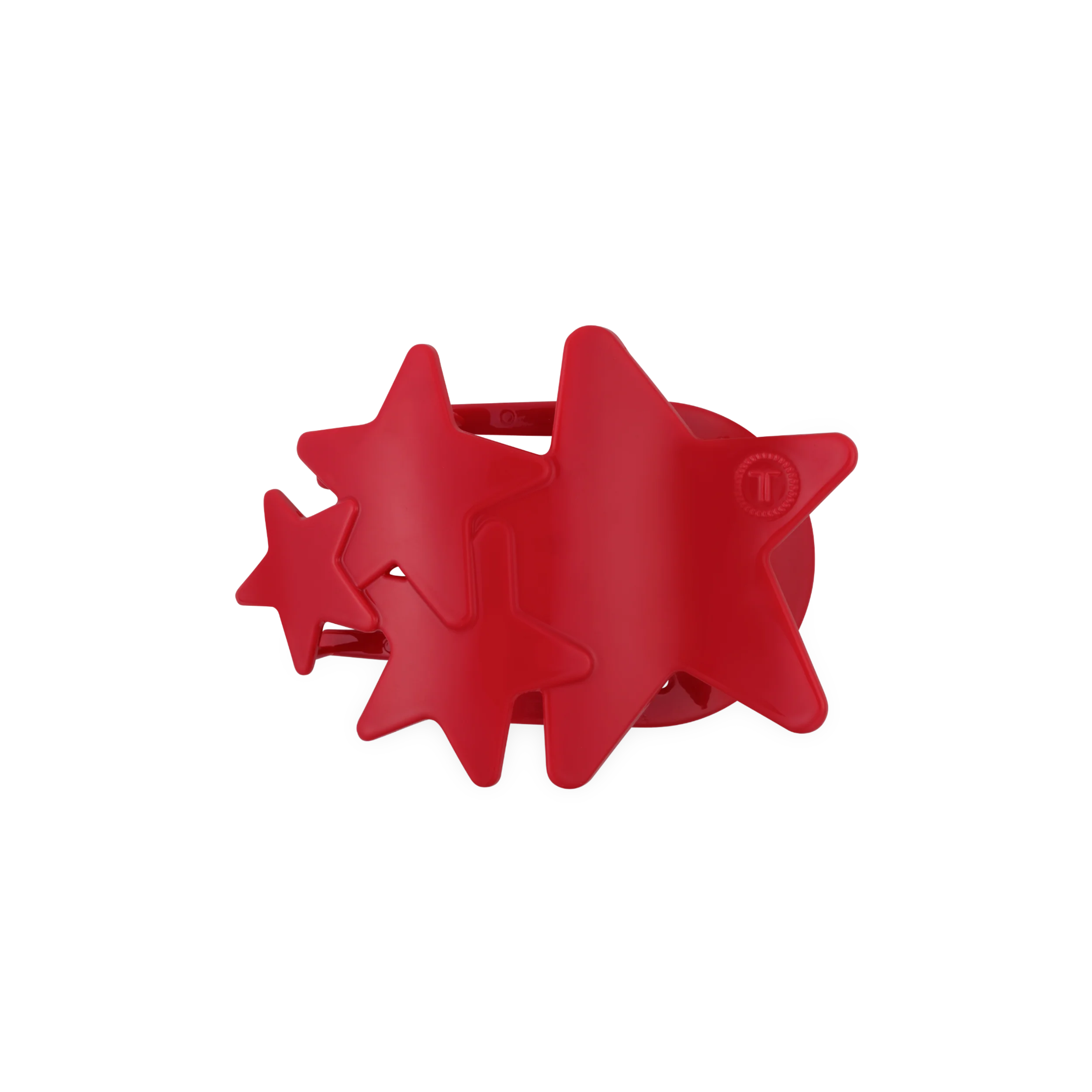 Medium Flat Shooting Stars Hair Clip in Red