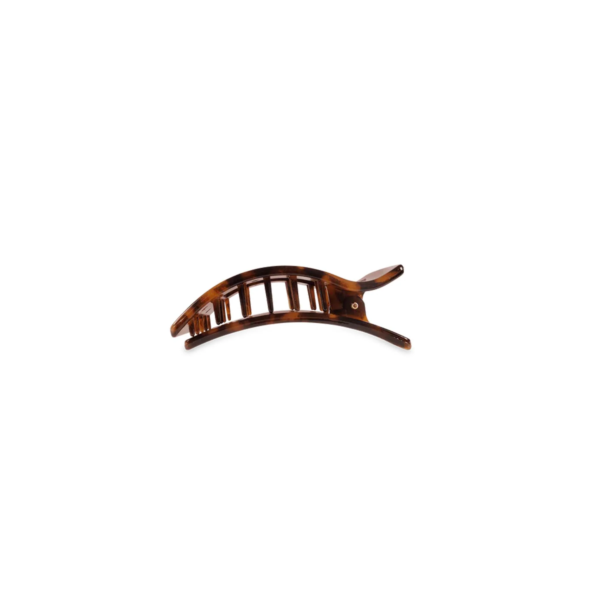 Small Flat Rectangle Hair Clip in Tortoise - Image 4
