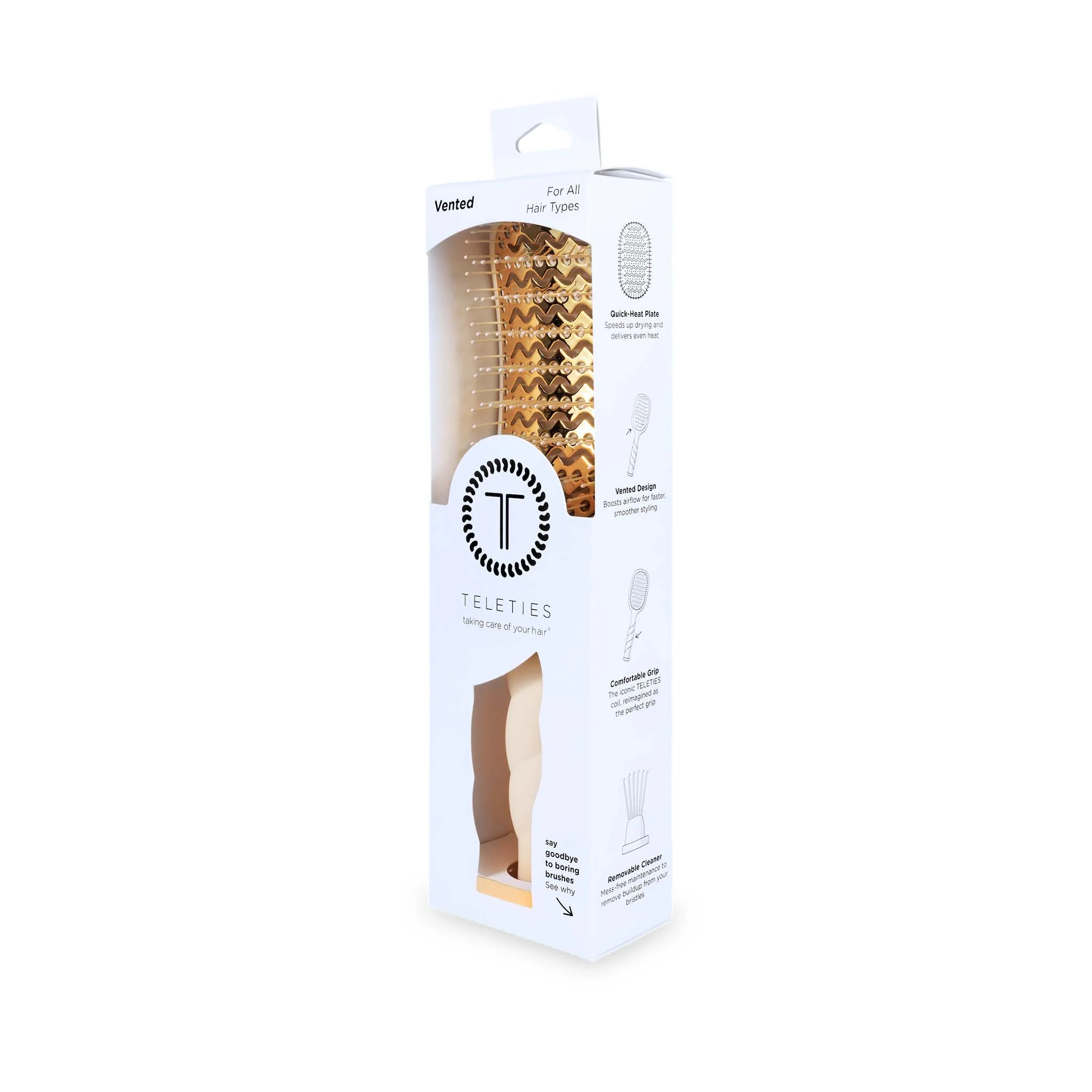 Tan Vented Paddle Hair Brush - Image 6