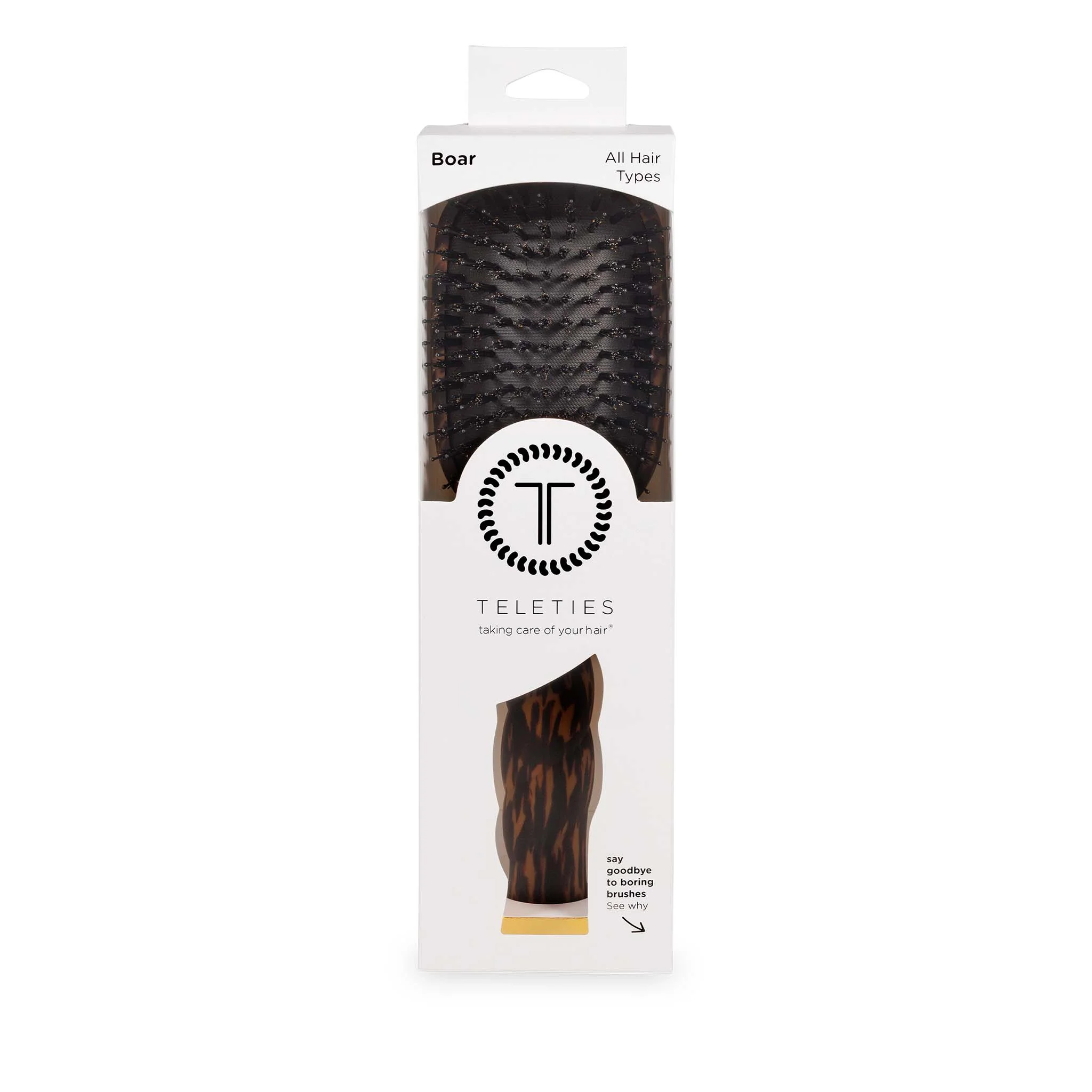 Tortoise Boar Bristle Hairbrush - Image 2