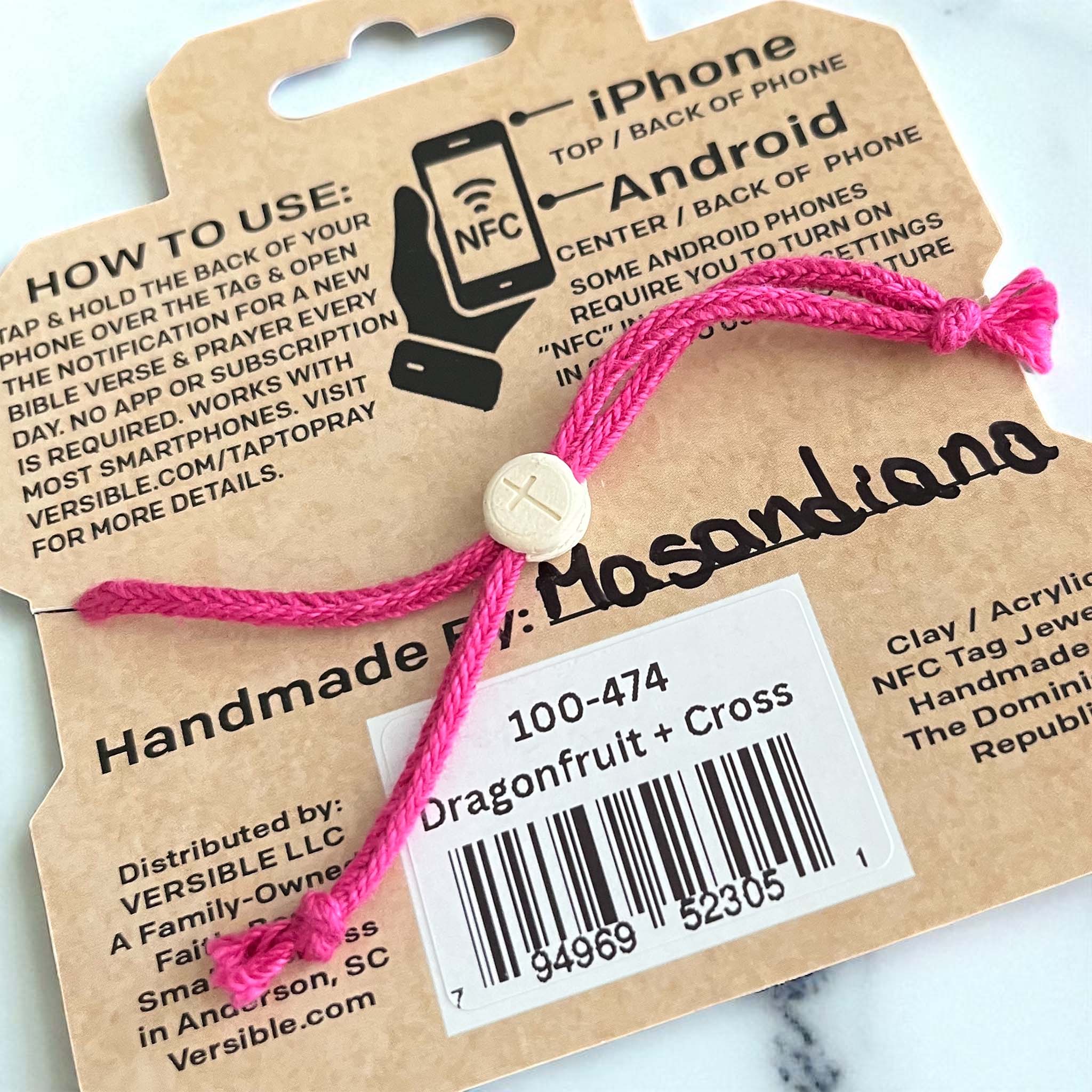 Tap To Pray Dragon Fruit Adjustable String Bracelet - Image 3