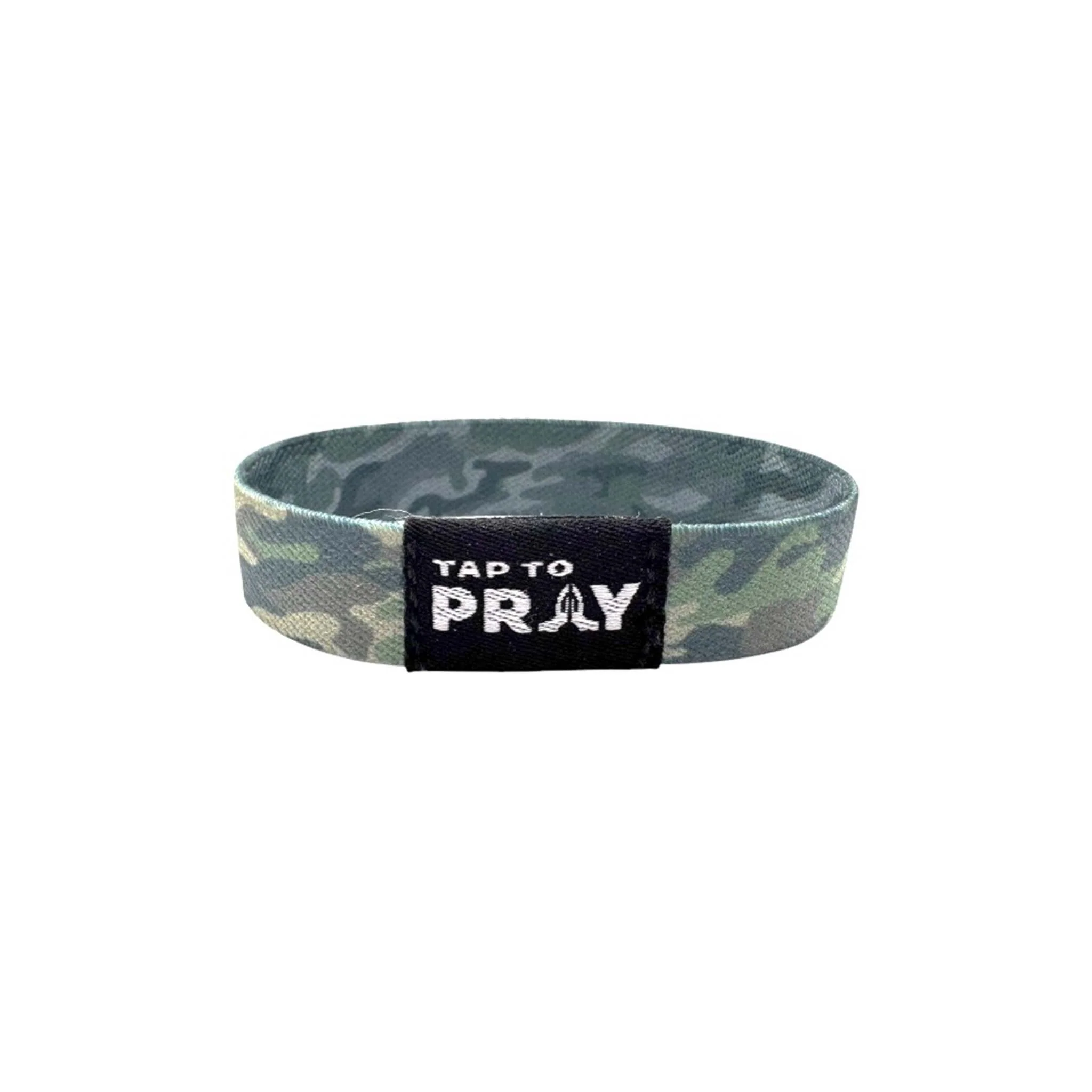Tap To Pray Wristband in Green Charcoal Traditional Camo - Image 2