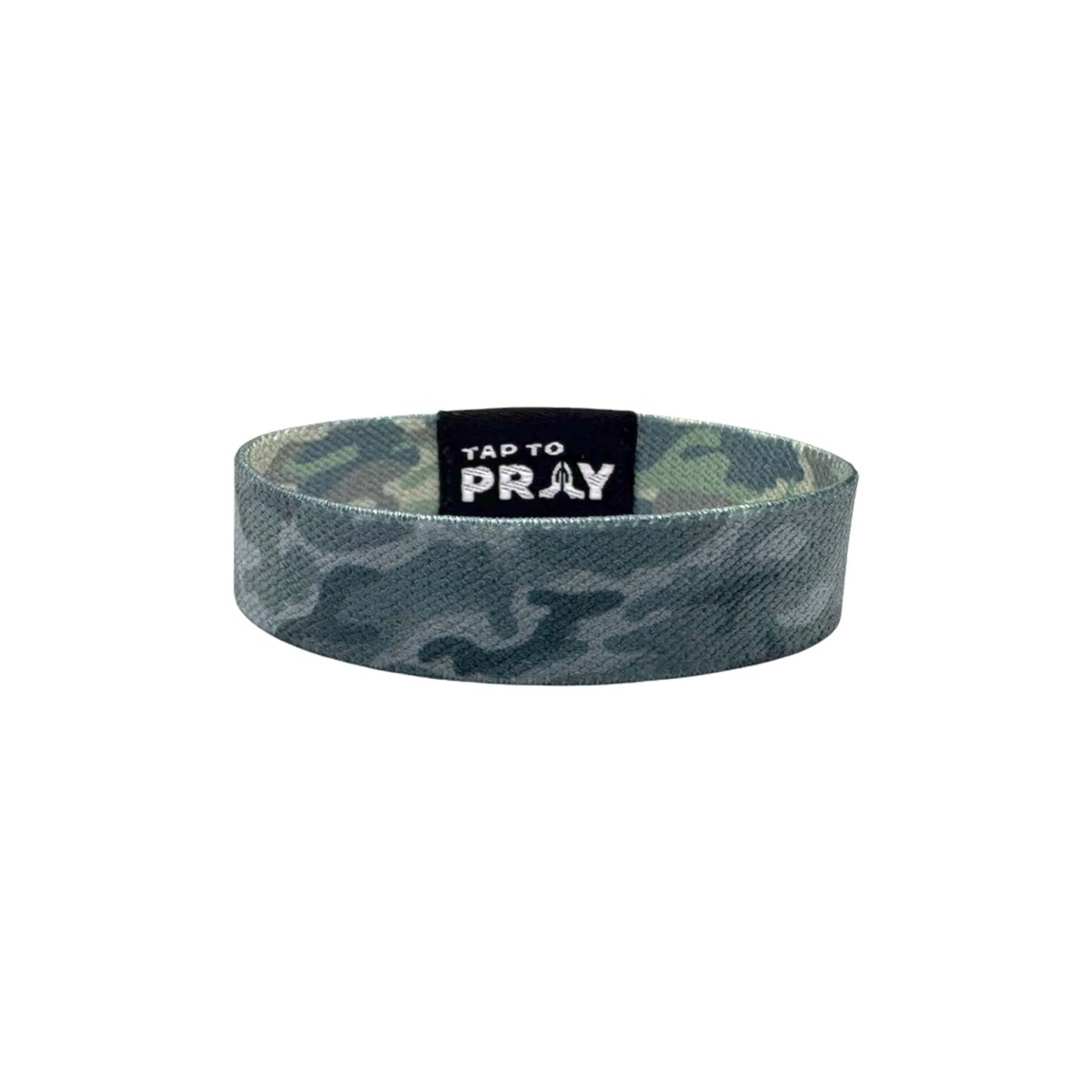 Tap To Pray Wristband in Green Charcoal Traditional Camo - Image 3