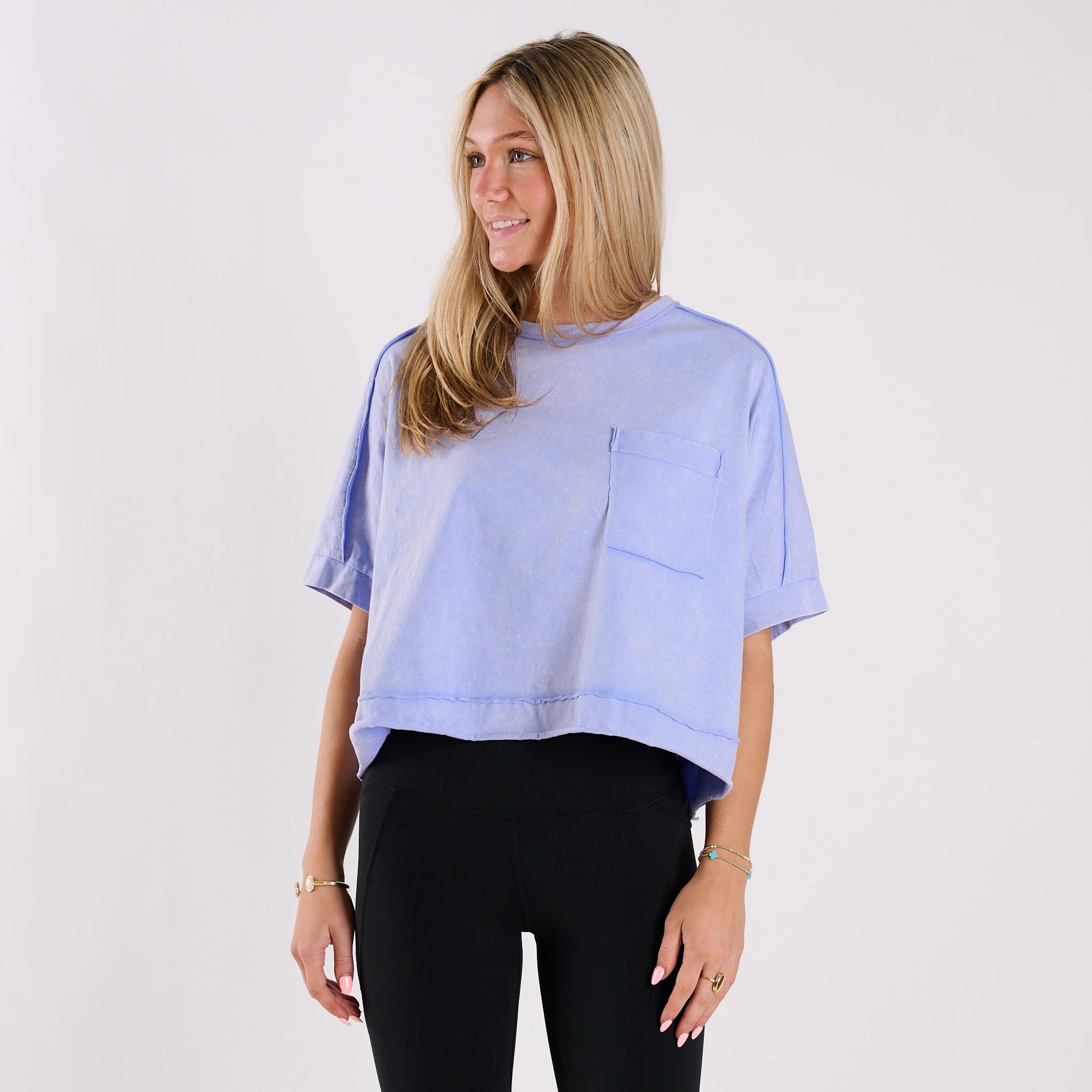 Oversized Boxy Pocket Cropped Shirt